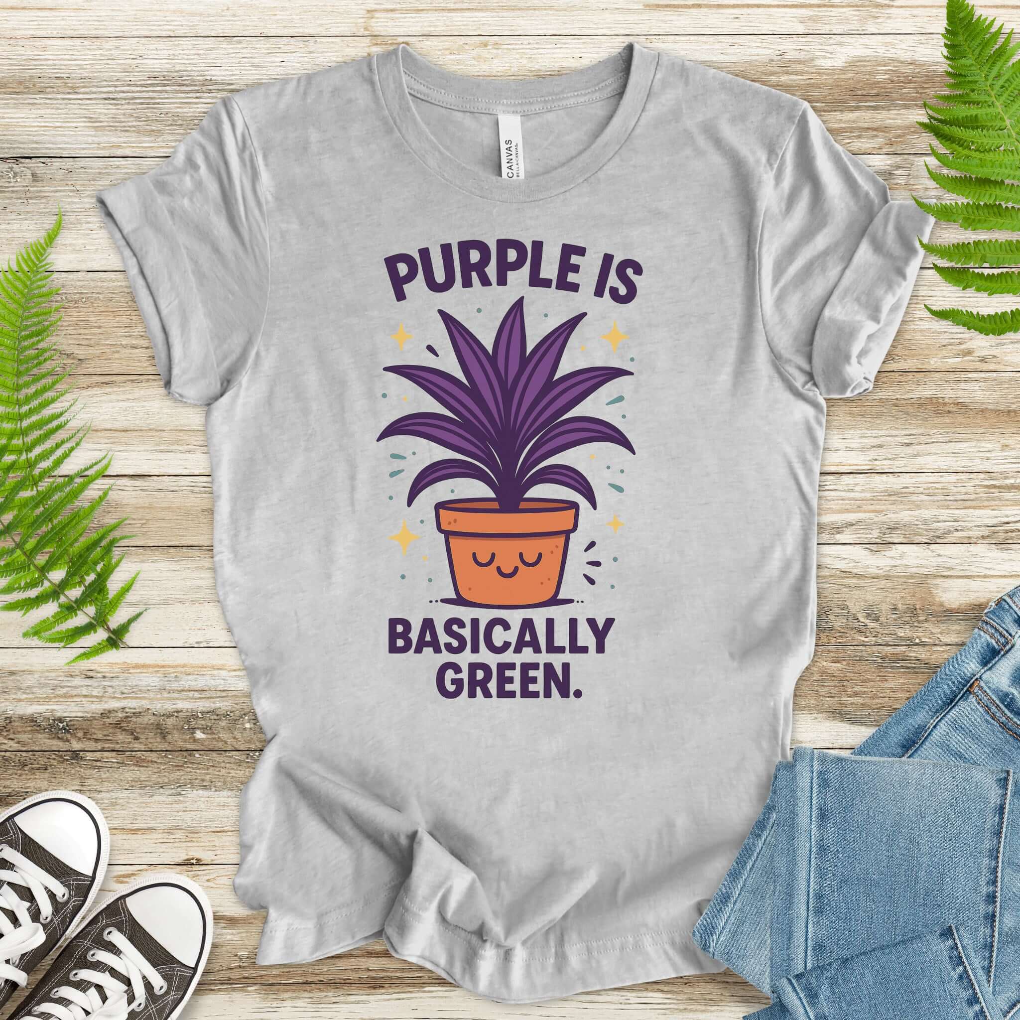 Purple Is Basically Green T-Shirt – Cordyline Amabilis Plant Lover Tee