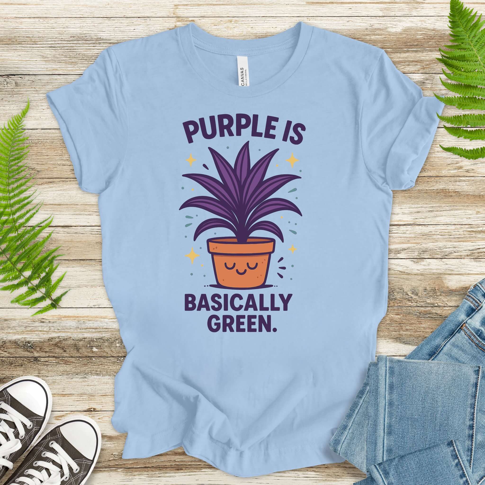 Purple Is Basically Green T-Shirt – Cordyline Amabilis Plant Lover Tee