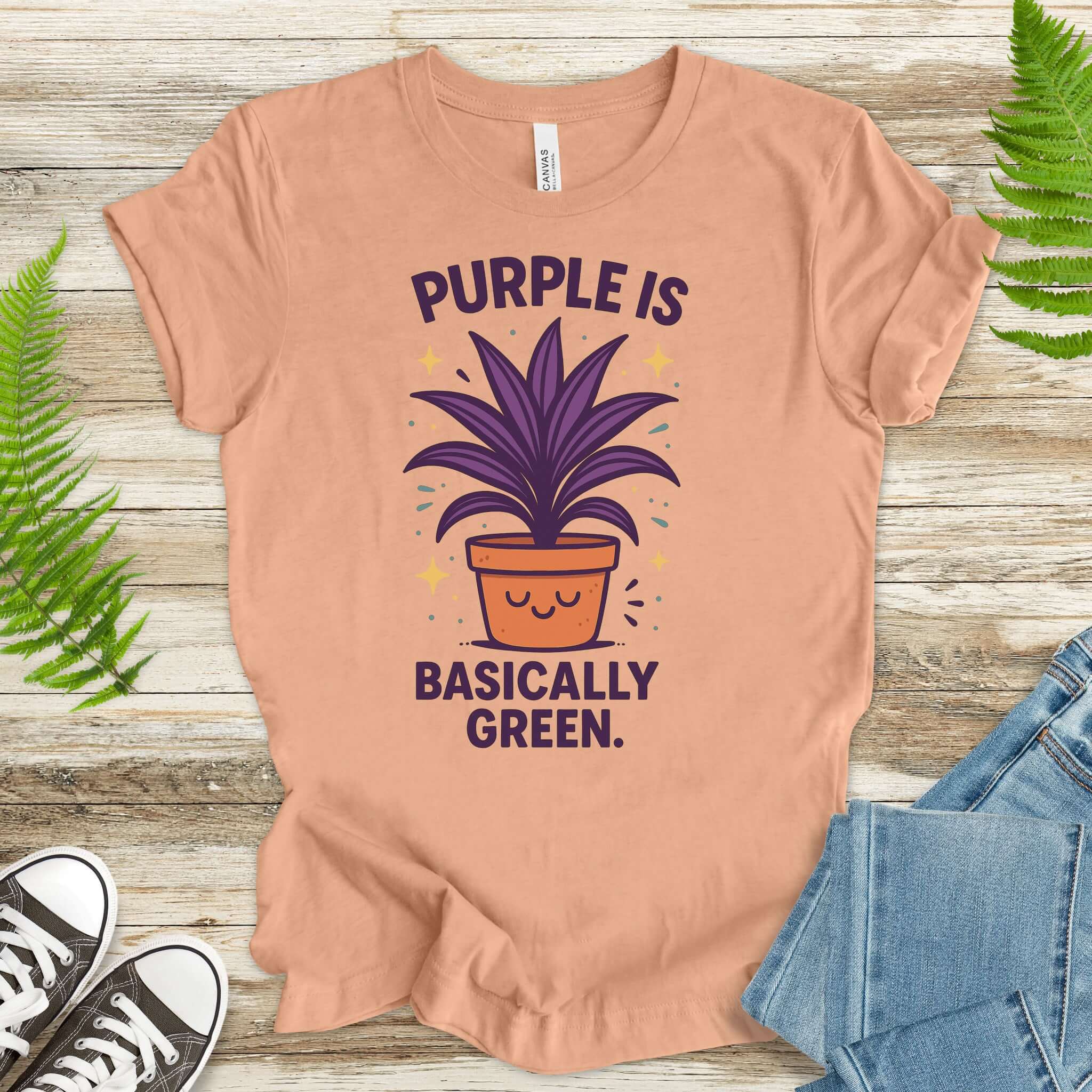 Purple Is Basically Green T-Shirt – Cordyline Amabilis Plant Lover Tee