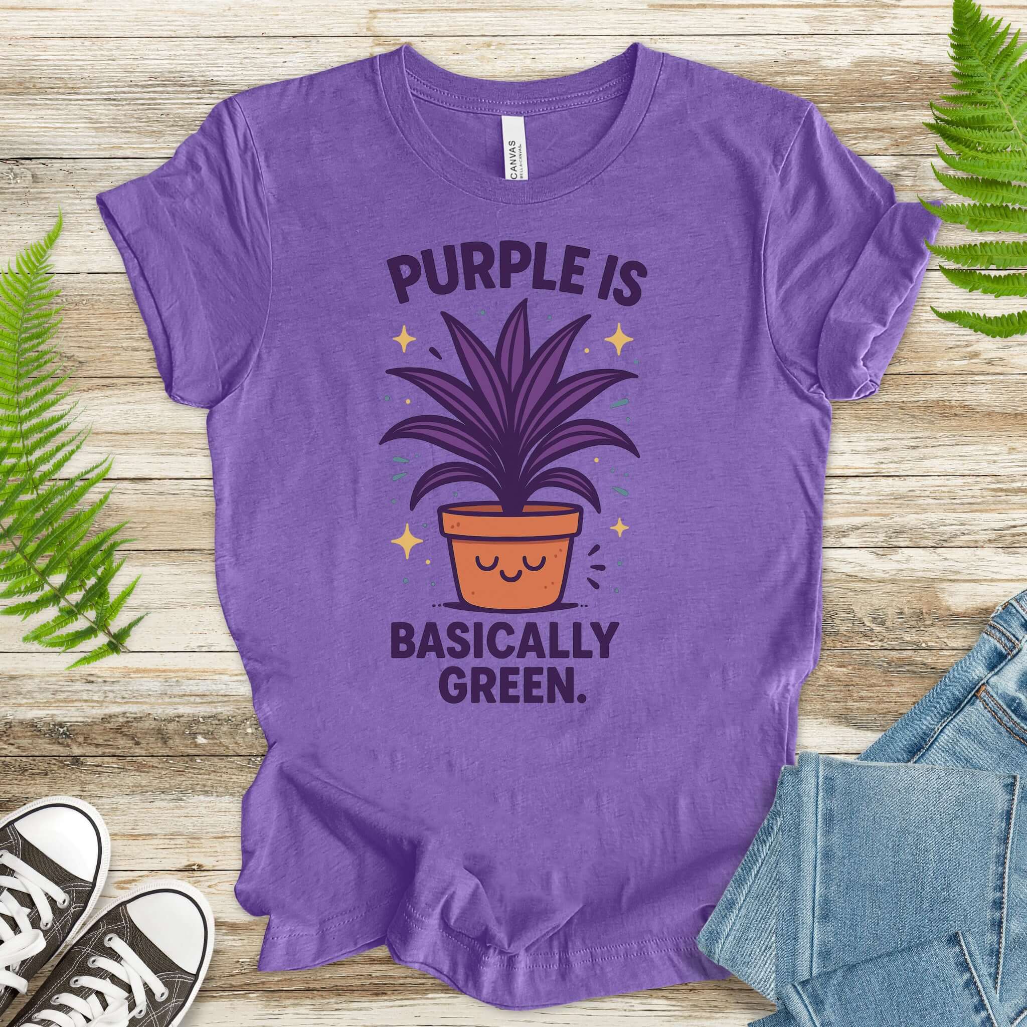 Purple Is Basically Green T-Shirt – Cordyline Amabilis Plant Lover Tee
