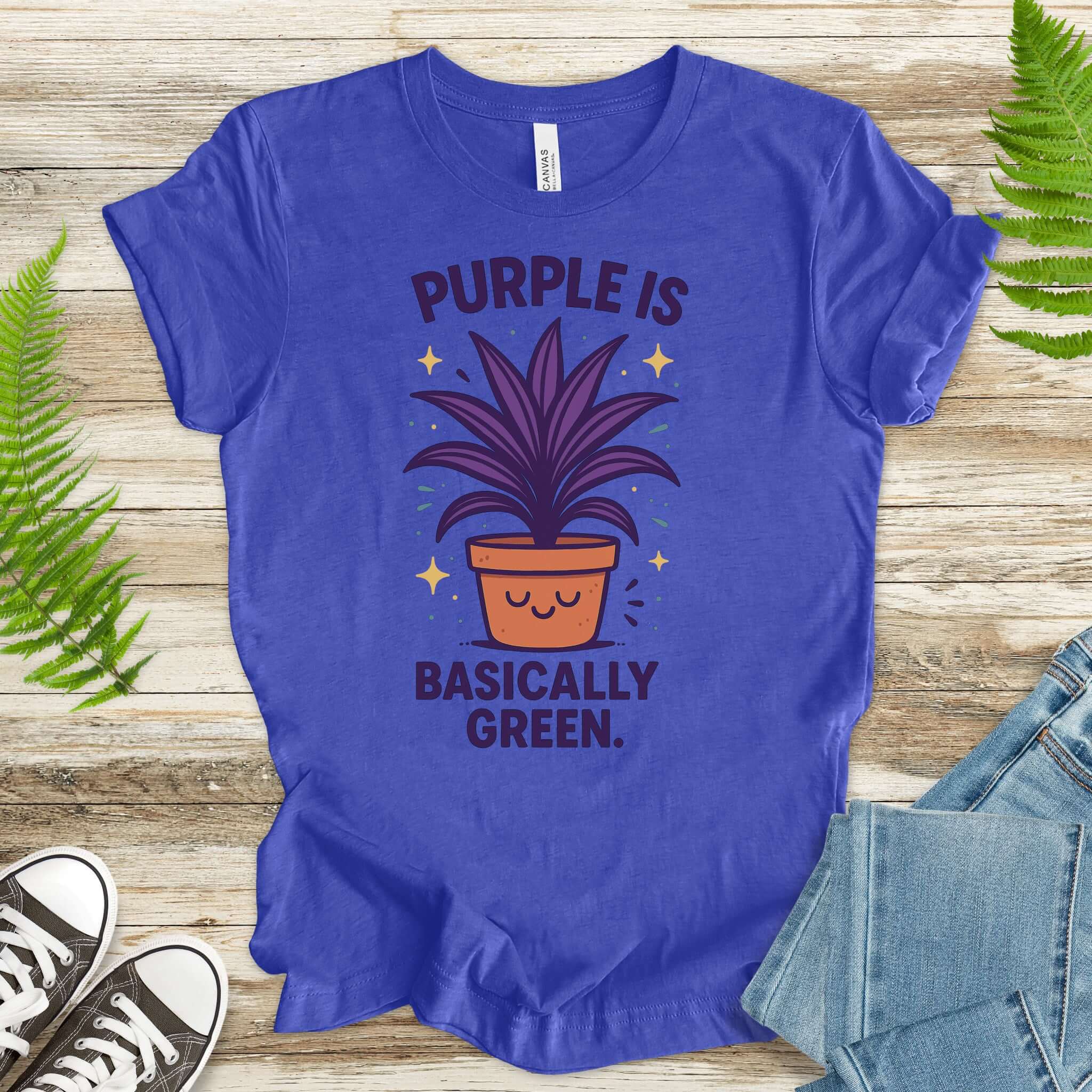 Purple Is Basically Green T-Shirt – Cordyline Amabilis Plant Lover Tee
