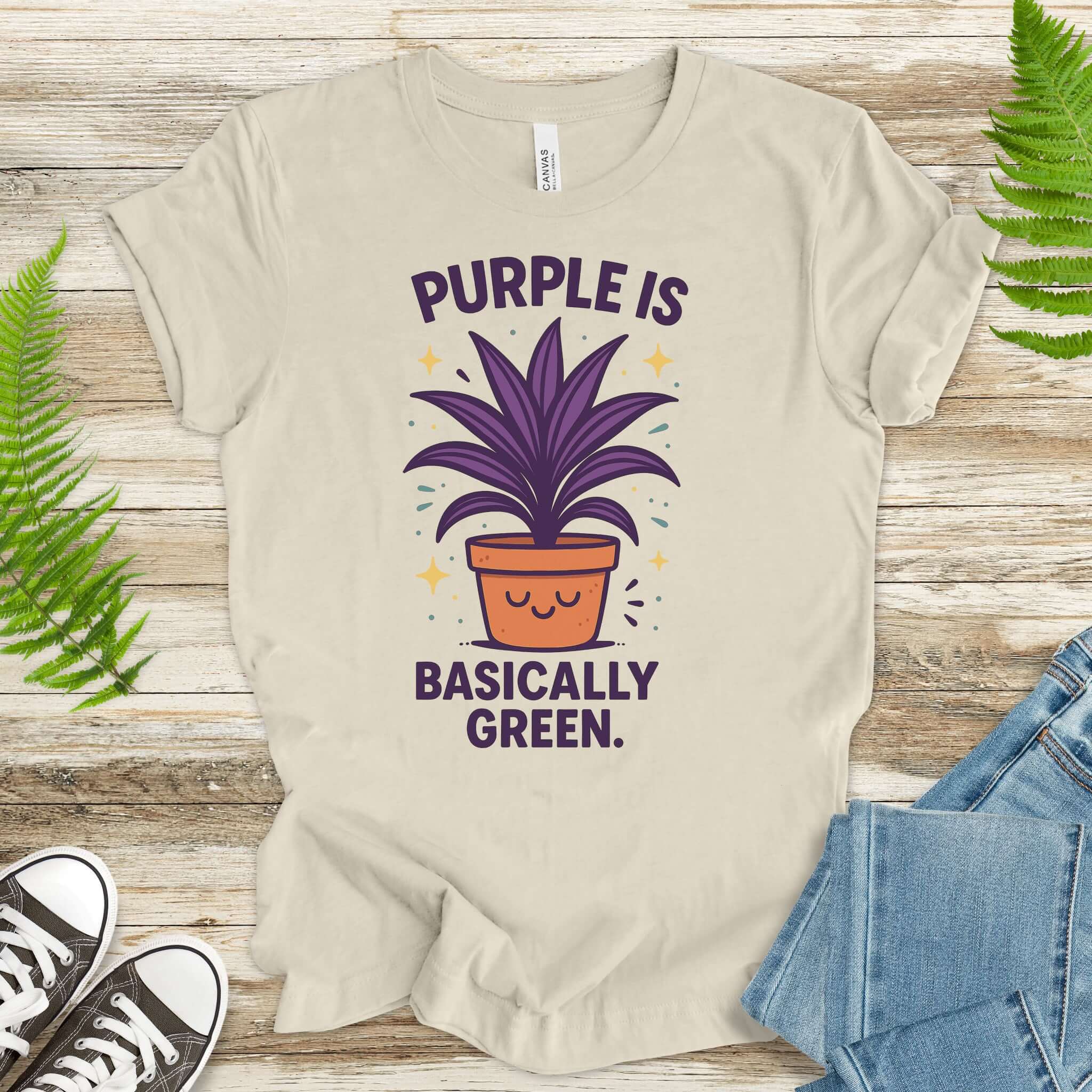 Purple Is Basically Green T-Shirt – Cordyline Amabilis Plant Lover Tee