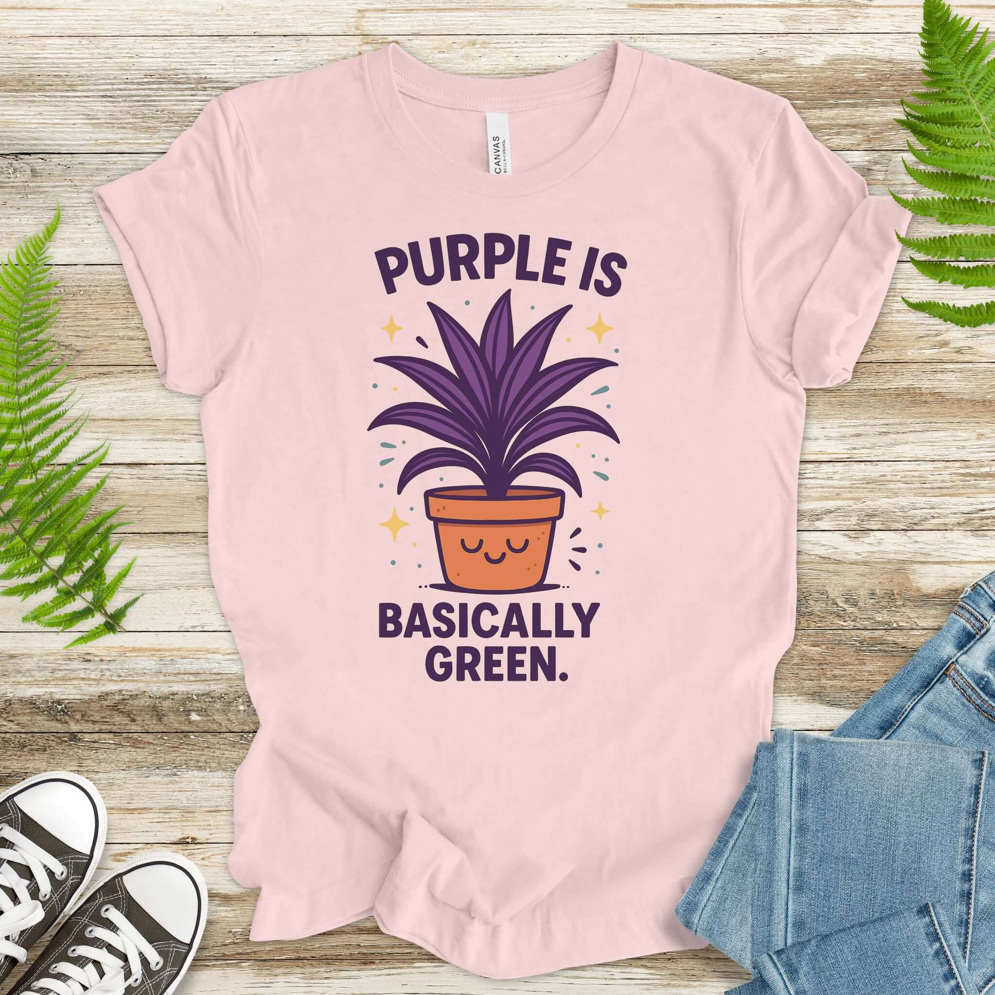 Purple Is Basically Green T-Shirt – Cordyline Amabilis Plant Lover Tee