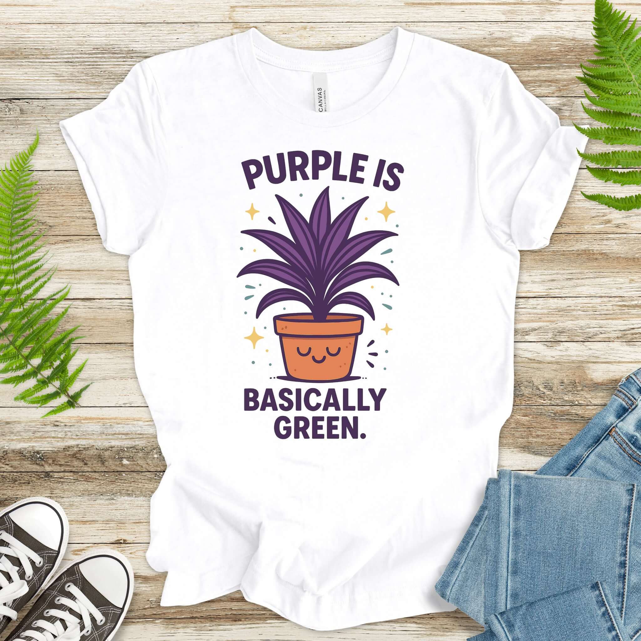 Purple Is Basically Green T-Shirt – Cordyline Amabilis Plant Lover Tee