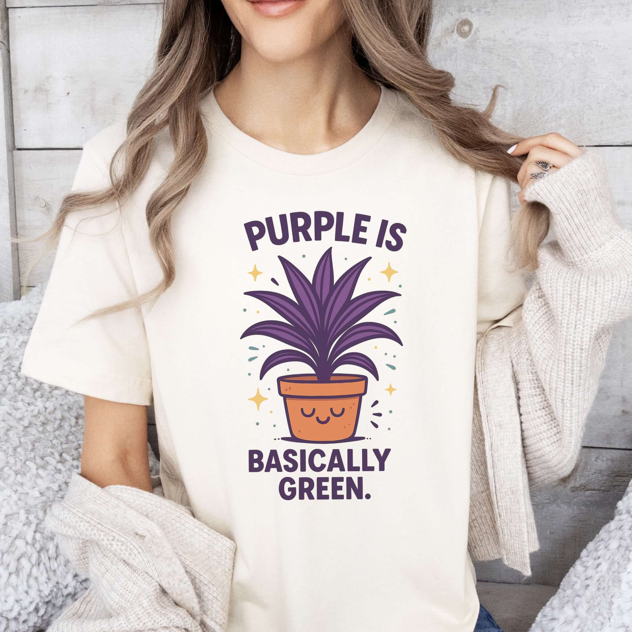 Purple Is Basically Green T-Shirt – Cordyline Amabilis Plant Lover Tee