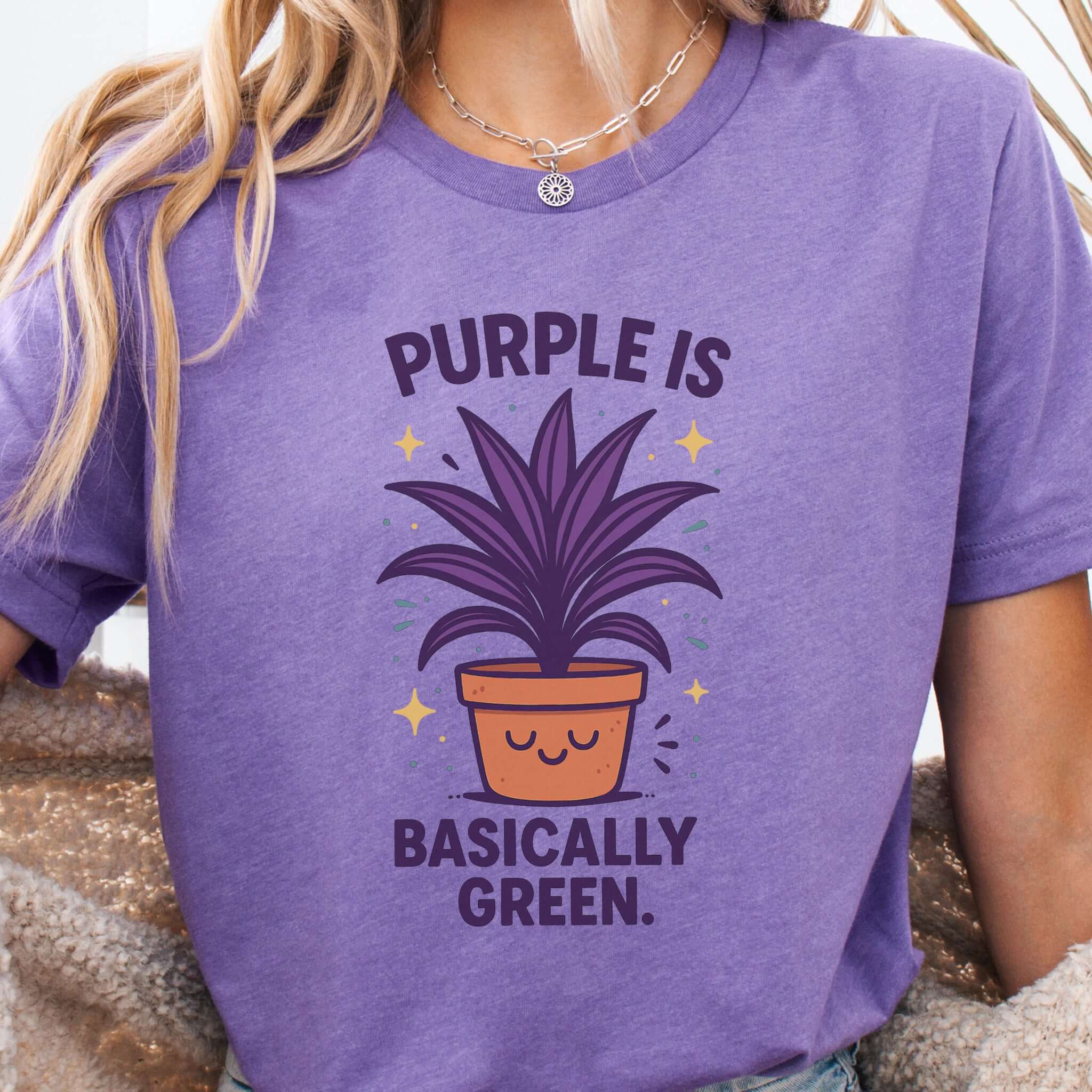 Purple Is Basically Green T-Shirt – Cordyline Amabilis Plant Lover Tee