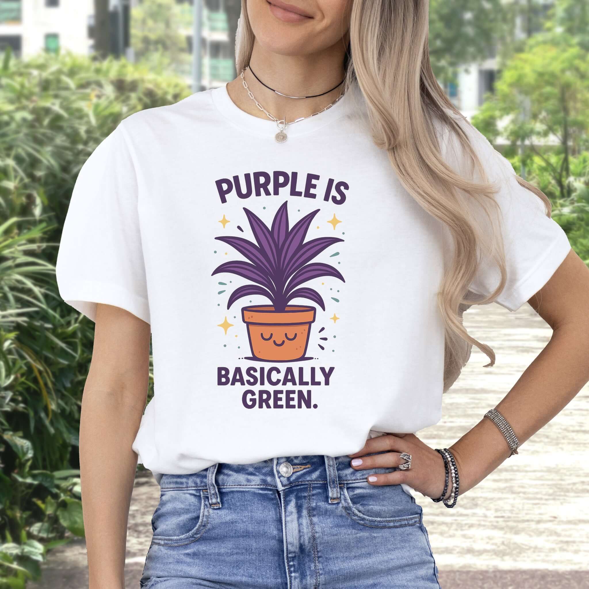 Purple Is Basically Green T-Shirt – Cordyline Amabilis Plant Lover Tee