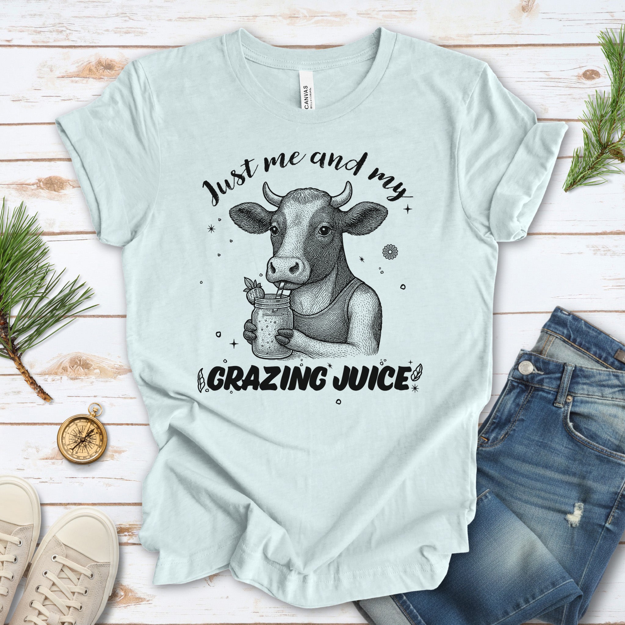 Just Me and My Grazing Juice – Funny Cow Lover Shirt for Farm Life & Organic Vibes