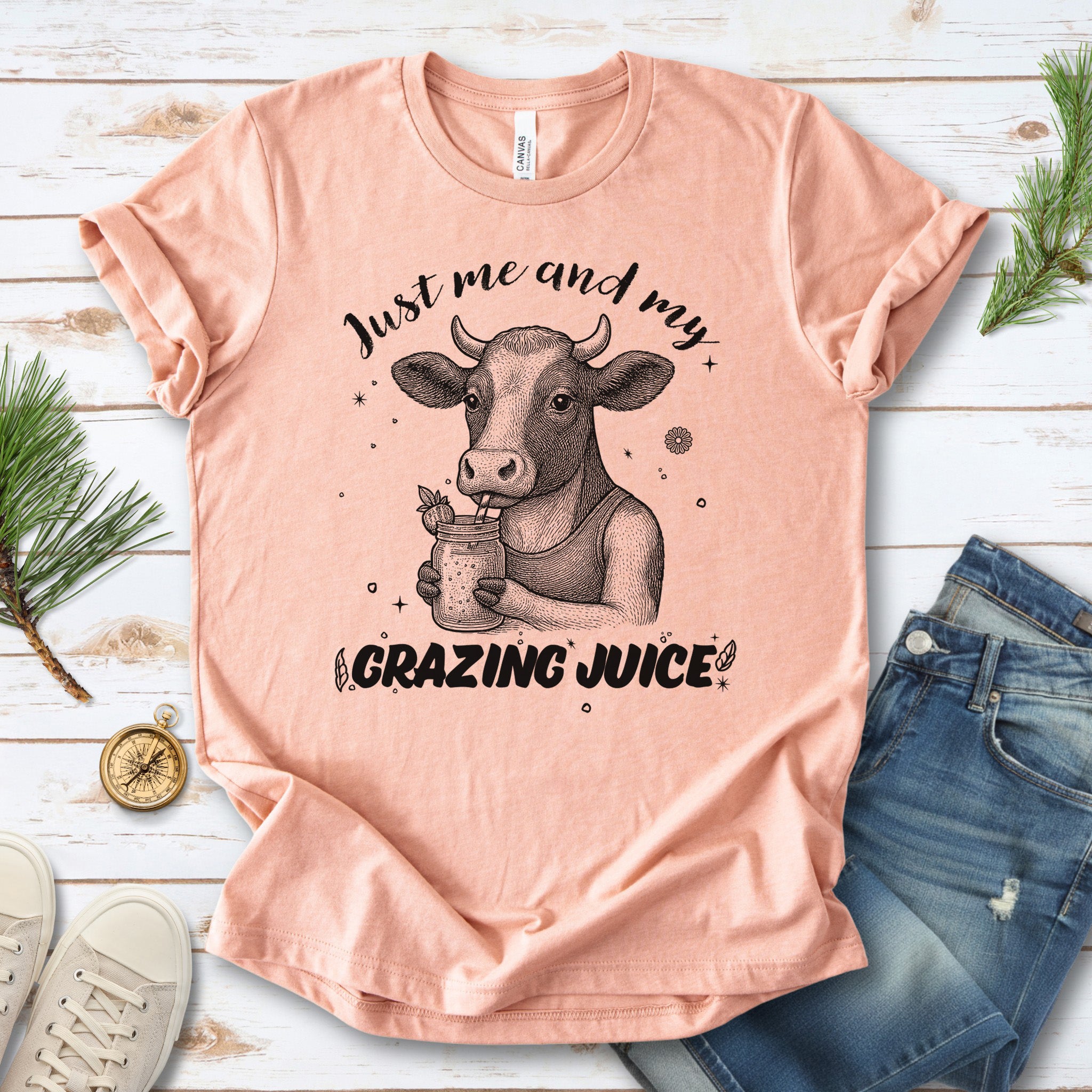 Just Me and My Grazing Juice – Funny Cow Lover Shirt for Farm Life & Organic Vibes
