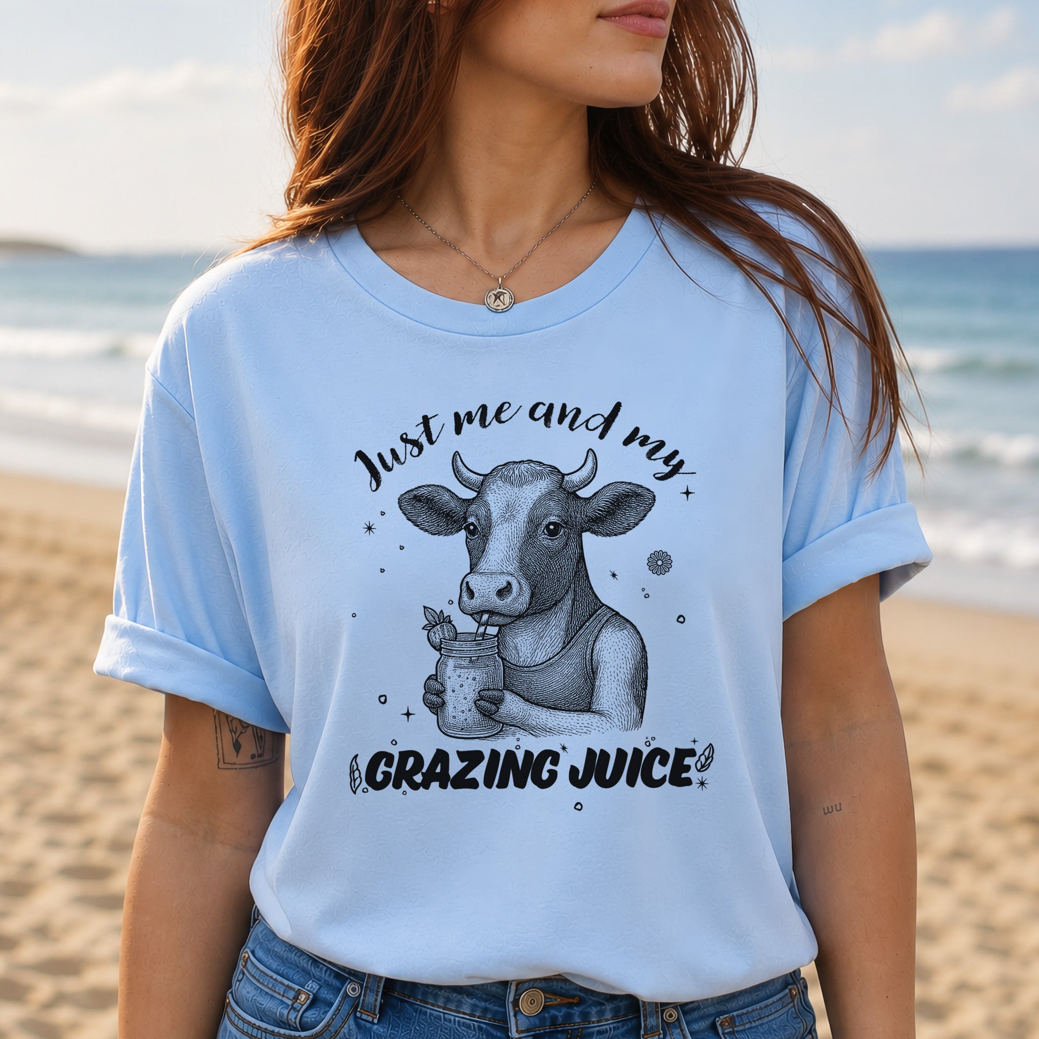 Just Me and My Grazing Juice – Funny Cow Lover Shirt for Farm Life & Organic Vibes