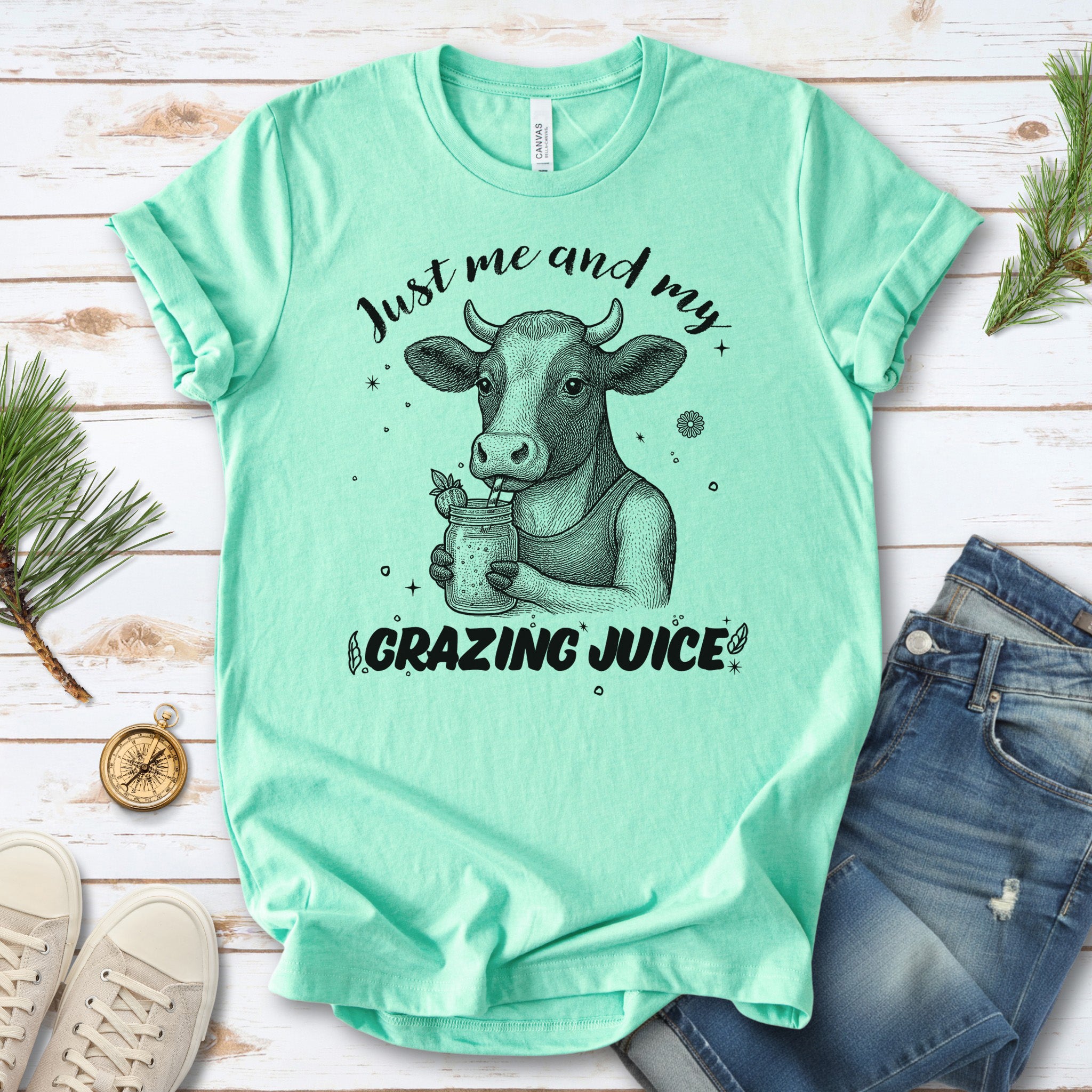 Just Me and My Grazing Juice – Funny Cow Lover Shirt for Farm Life & Organic Vibes