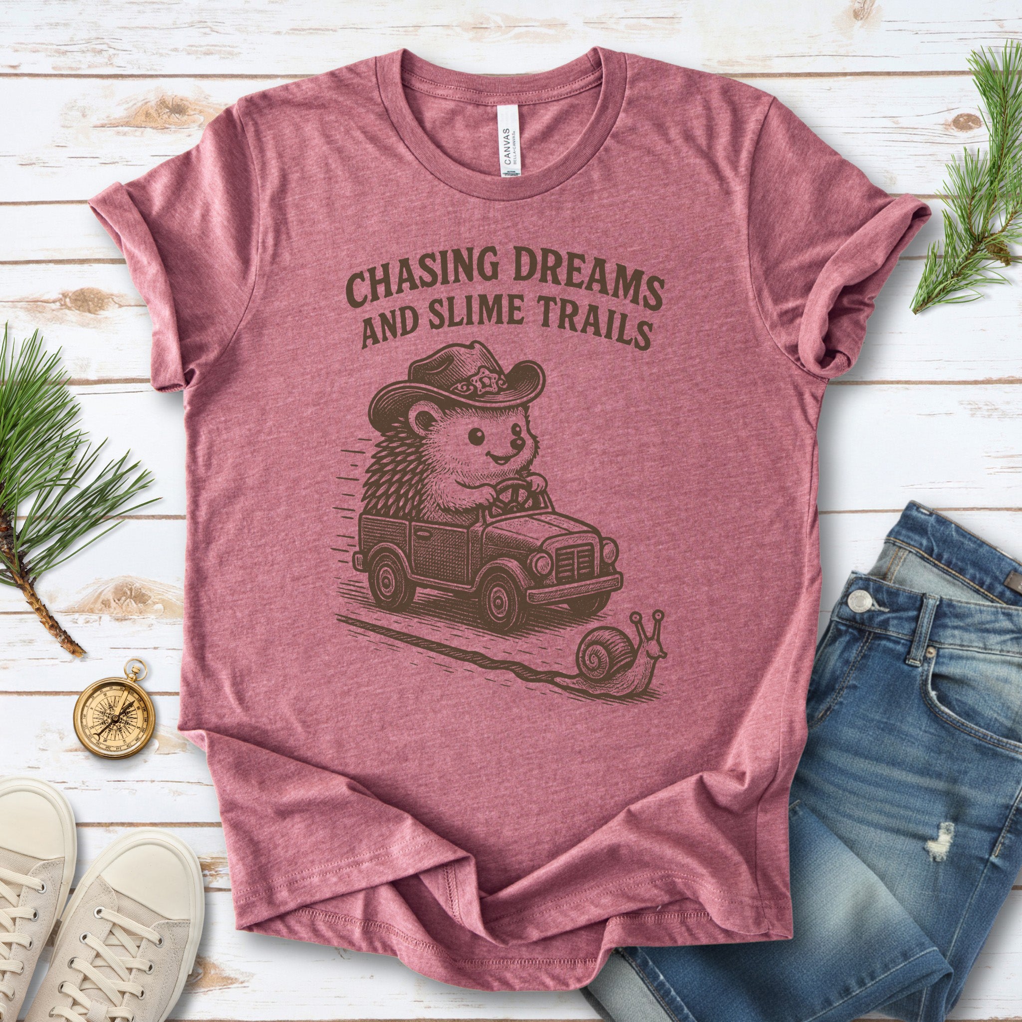 Hedgehog Chasing Dreams & Slime Trails T-Shirt