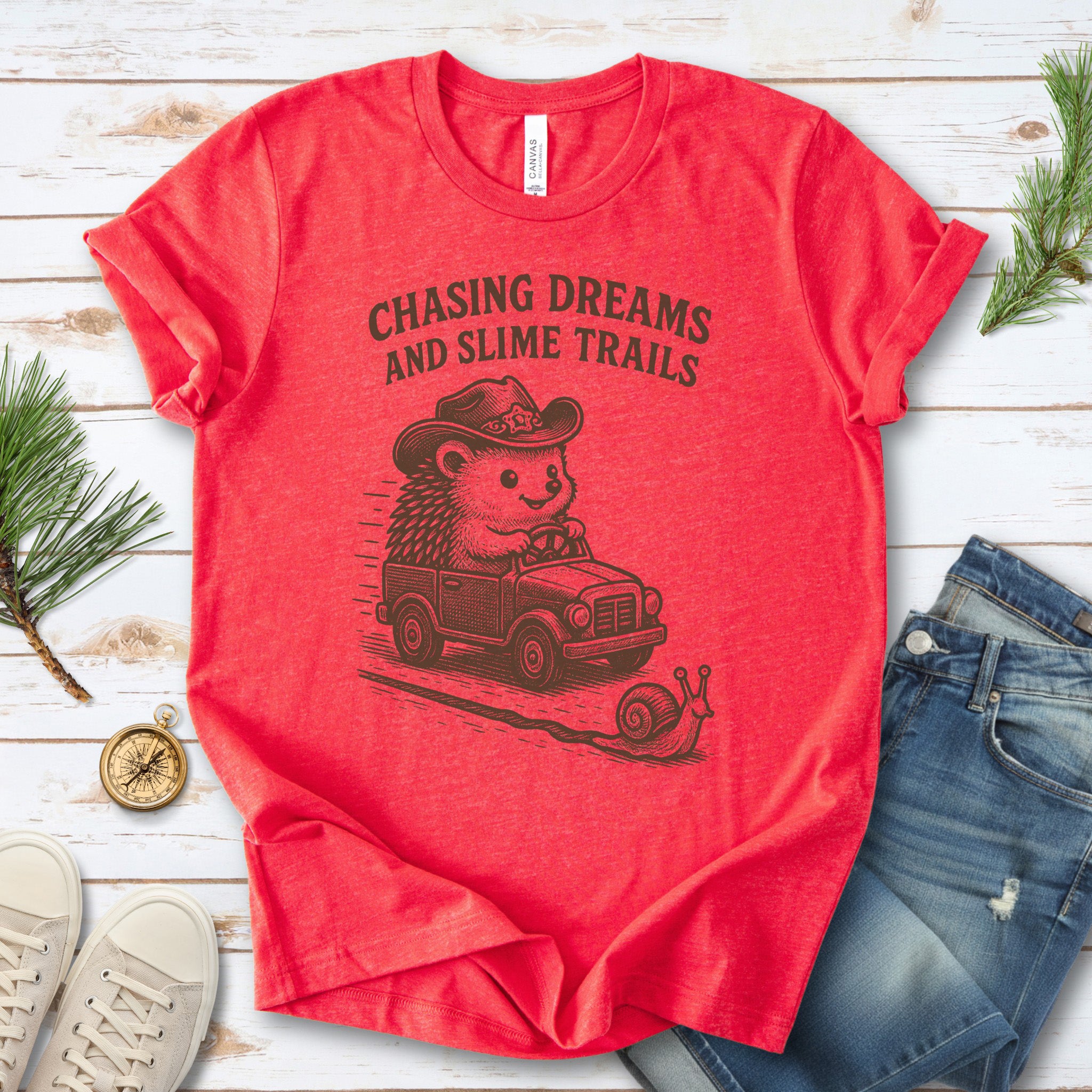 Hedgehog Chasing Dreams & Slime Trails T-Shirt