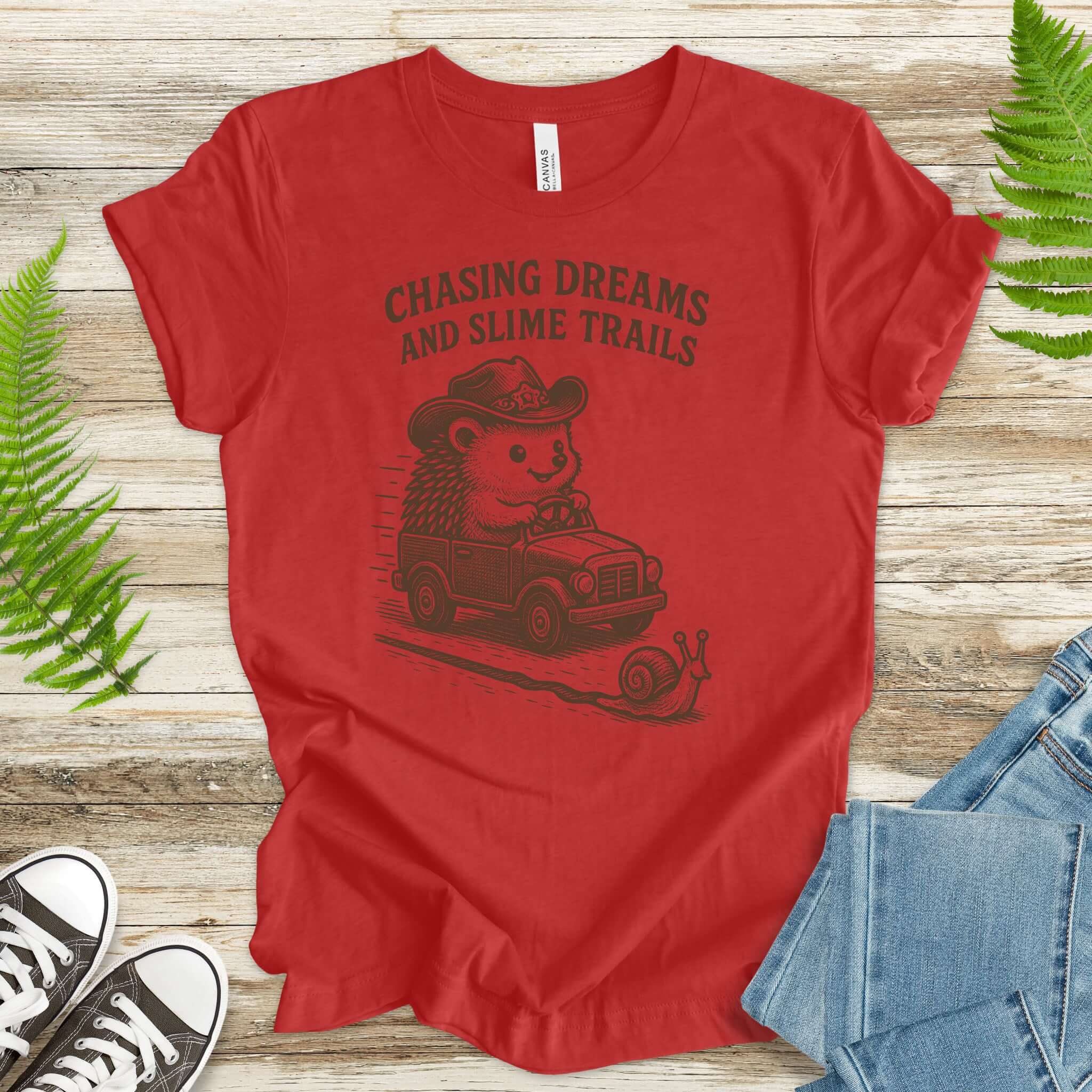 Hedgehog Chasing Dreams & Slime Trails T-Shirt