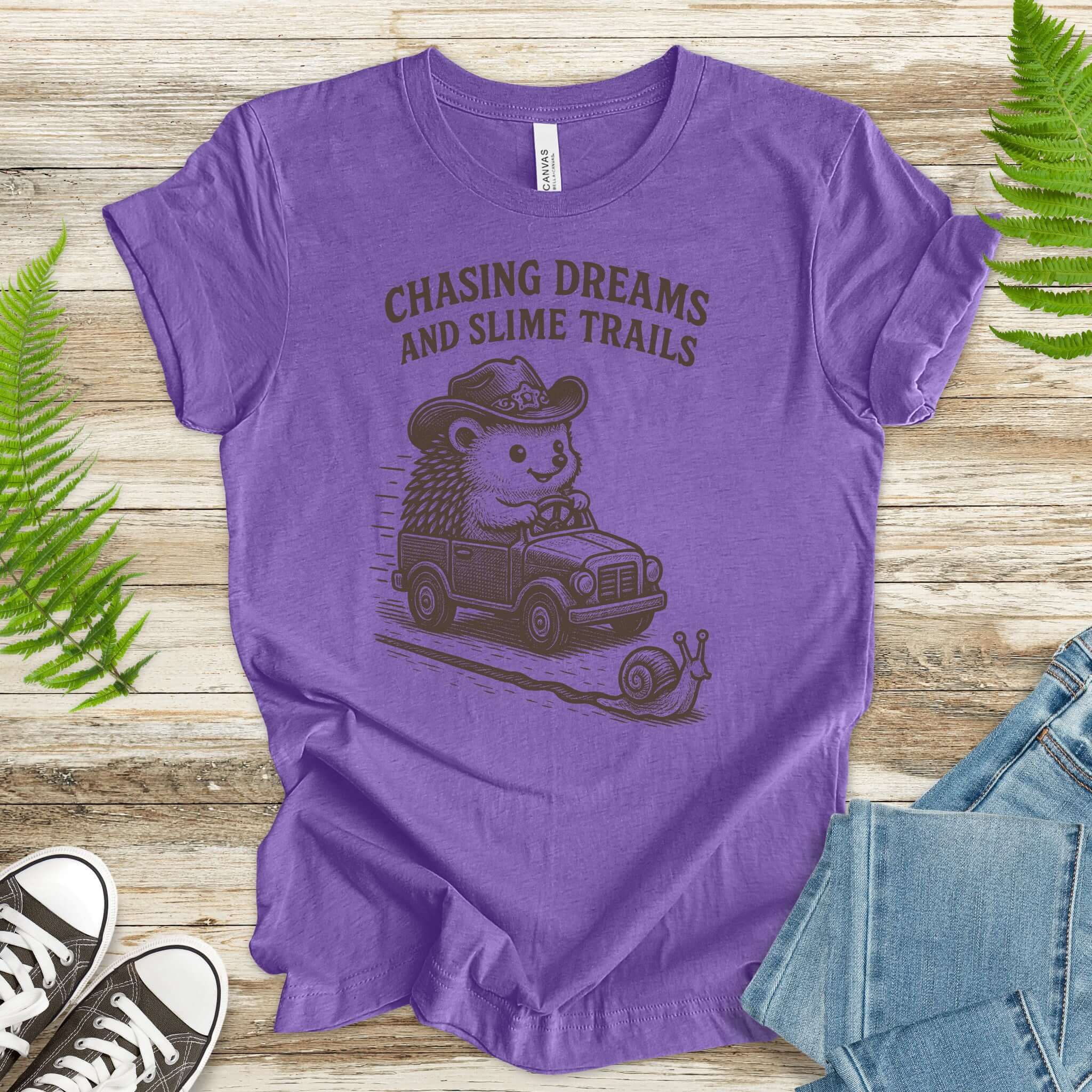 Hedgehog Chasing Dreams & Slime Trails T-Shirt