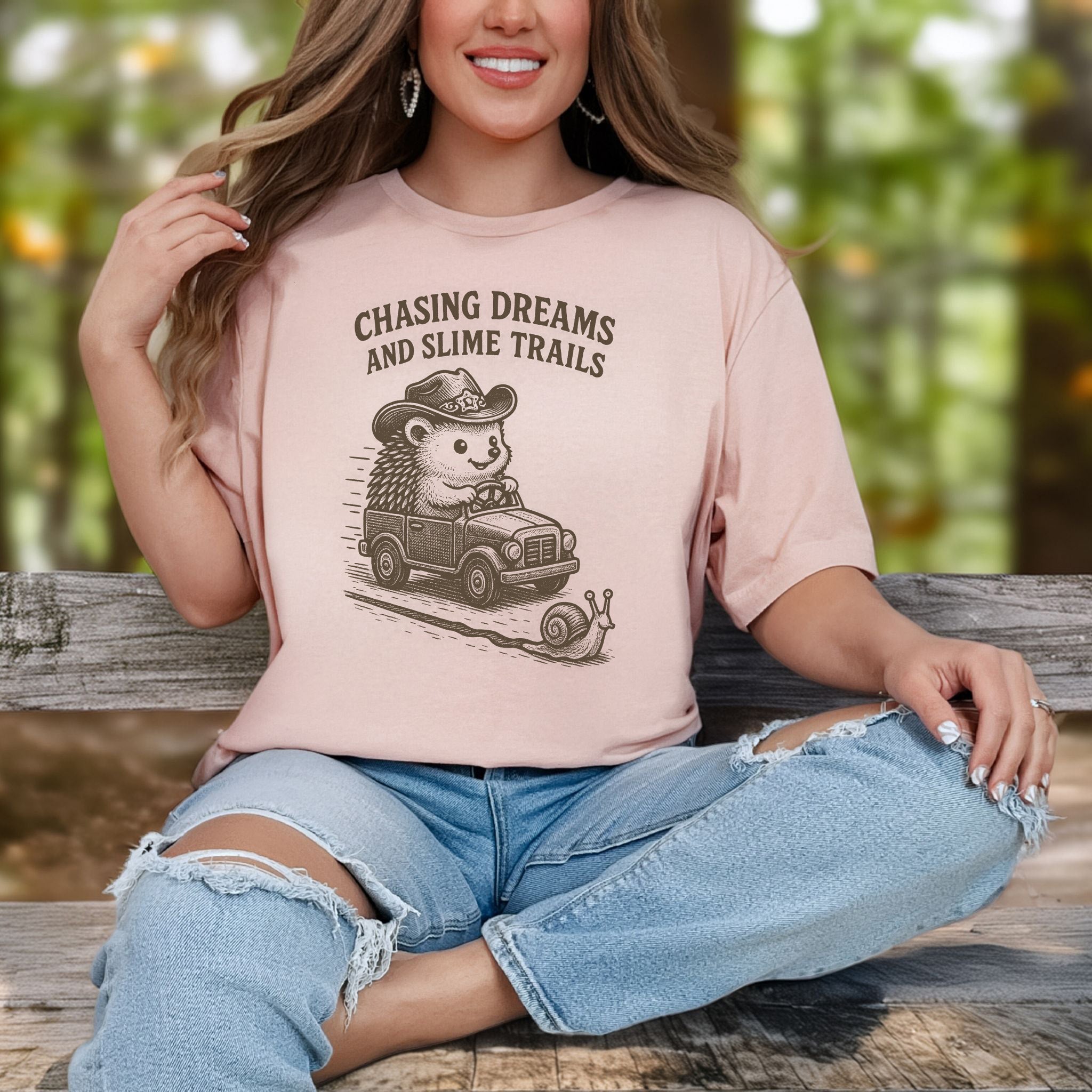 Hedgehog Chasing Dreams & Slime Trails T-Shirt