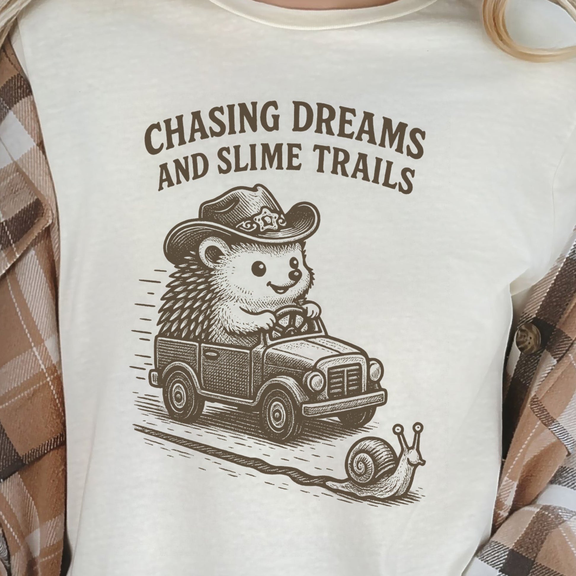 Hedgehog Chasing Dreams & Slime Trails T-Shirt
