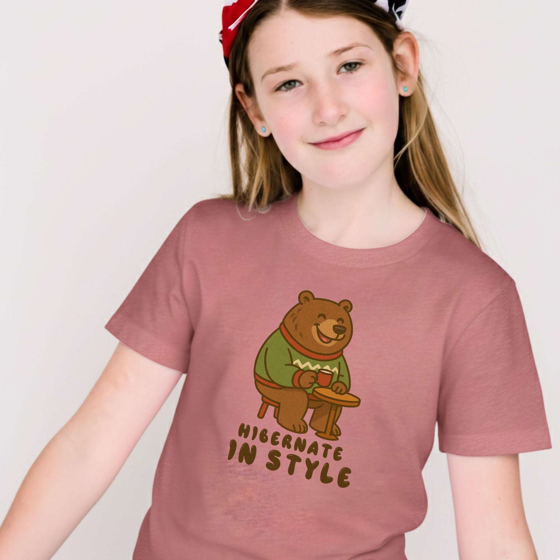 Cozy Bear Christmas Youth Tee – Hot Cocoa & Holiday Chill Vibes