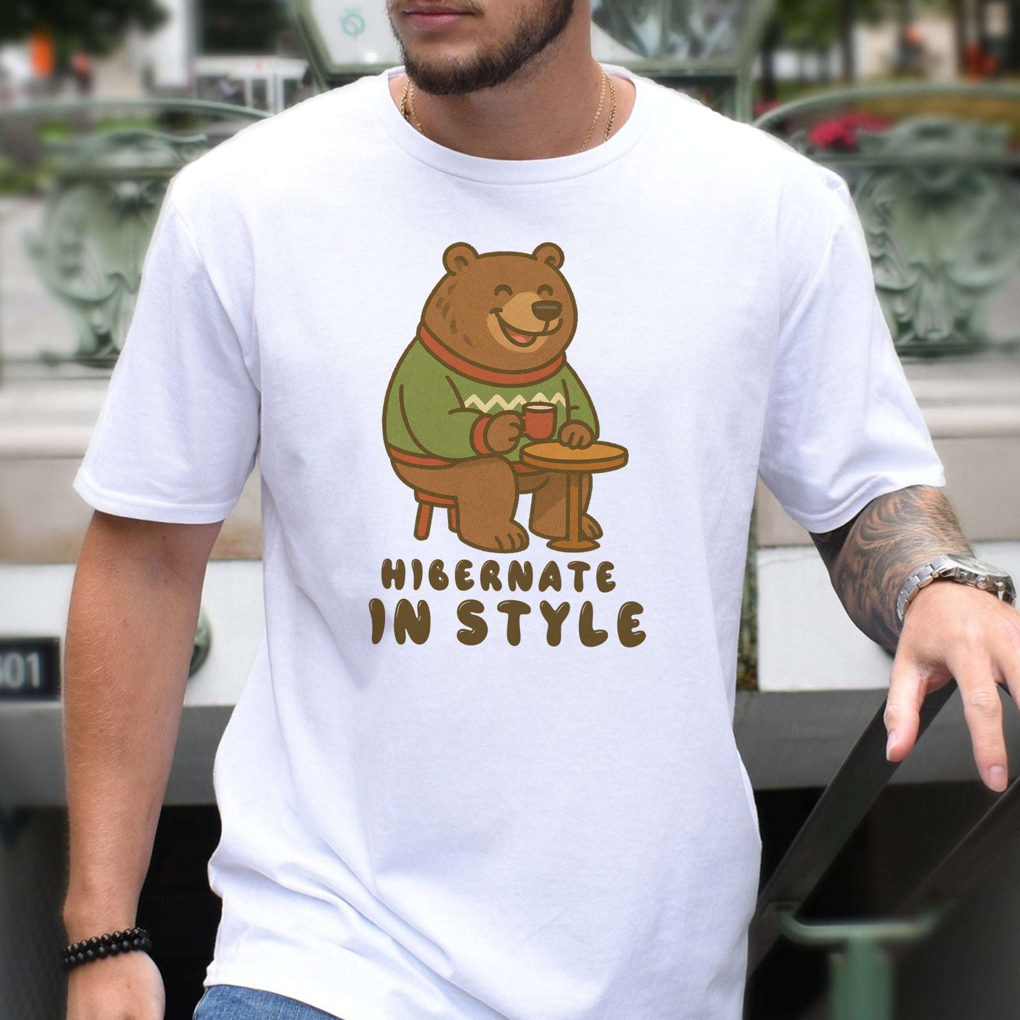 Cozy Bear Cocoa T-Shirt – Funny Holiday Gift for Hot Chocolate Lovers