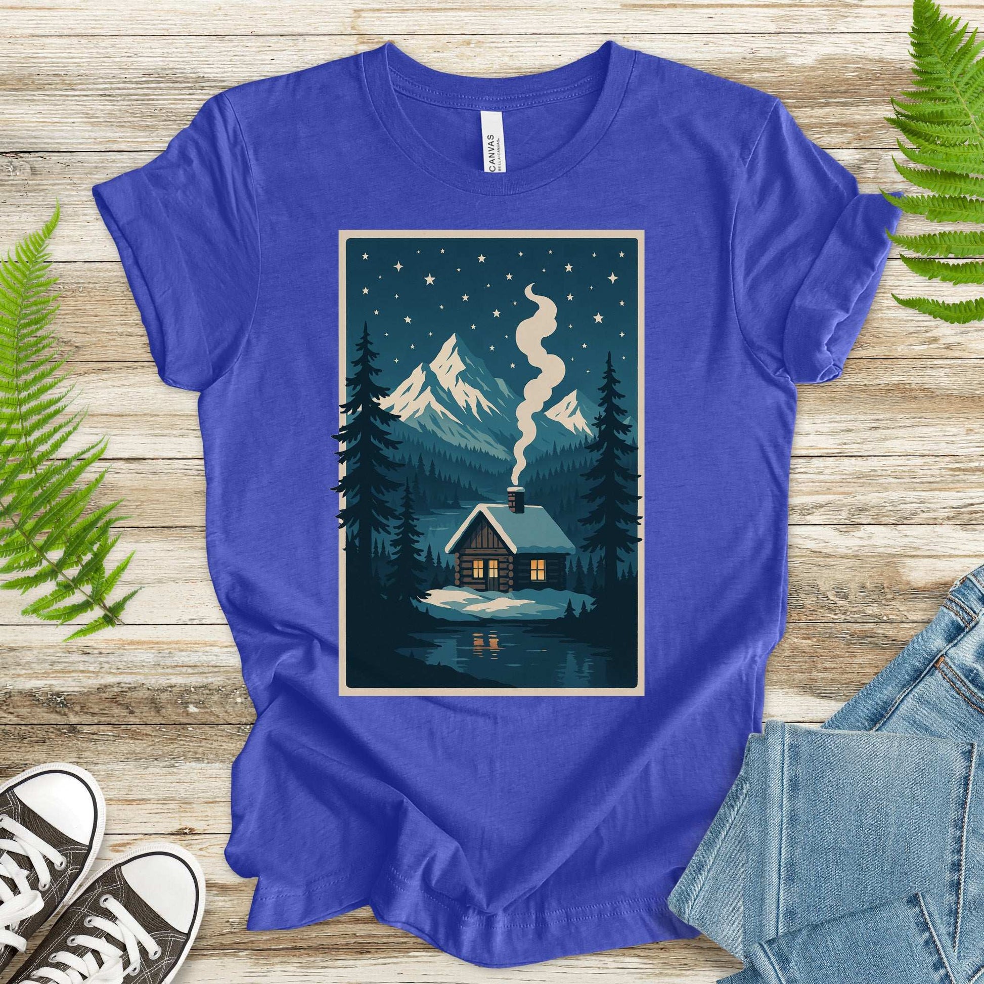 Cozy Cabin Christmas T-Shirt – Winter Stars & Holiday Escape Vibes