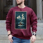 Cozy Cabin Christmas Sweatshirt – Winter Stars & Holiday Escape Vibes