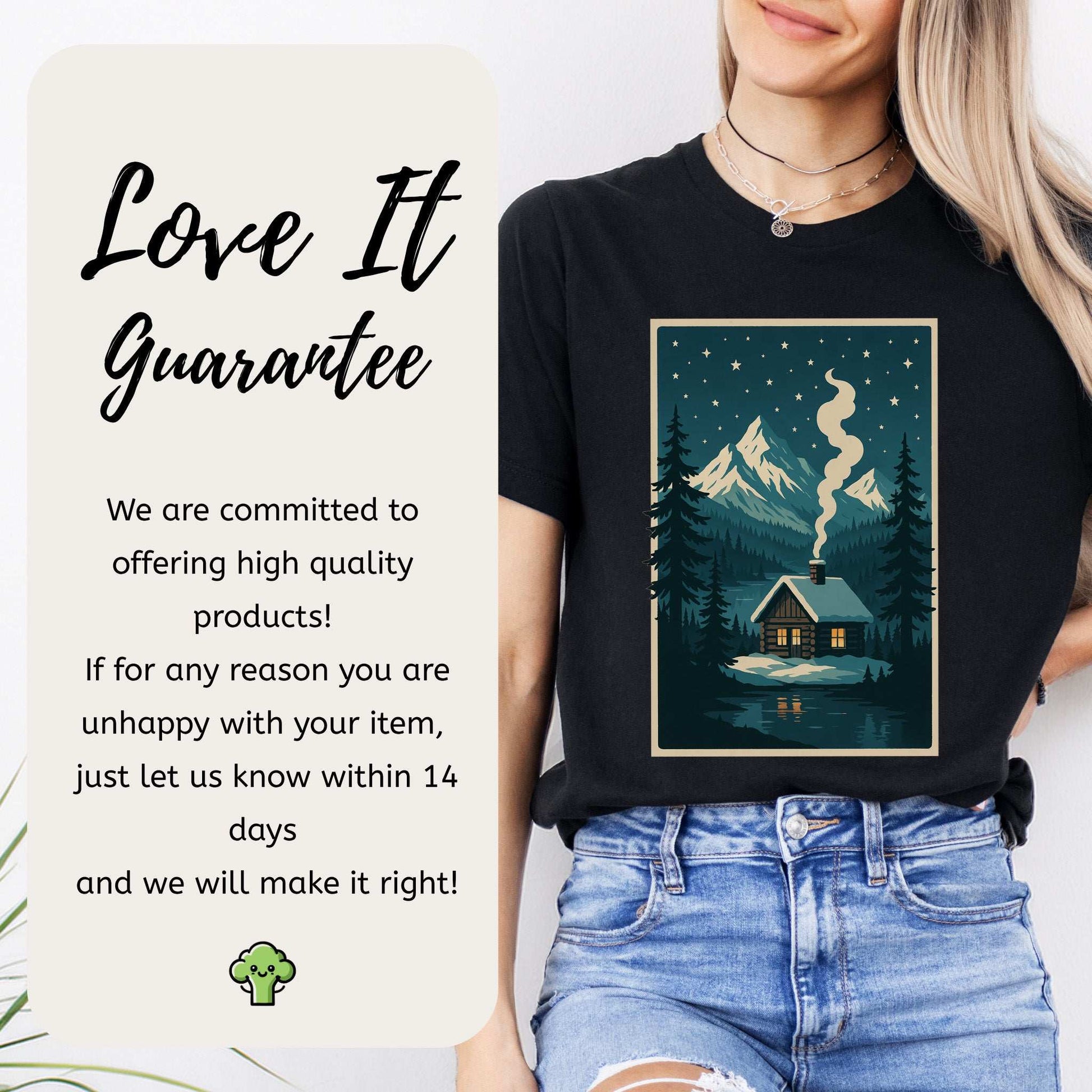 Cozy Cabin Christmas T-Shirt – Winter Stars & Holiday Escape Vibes