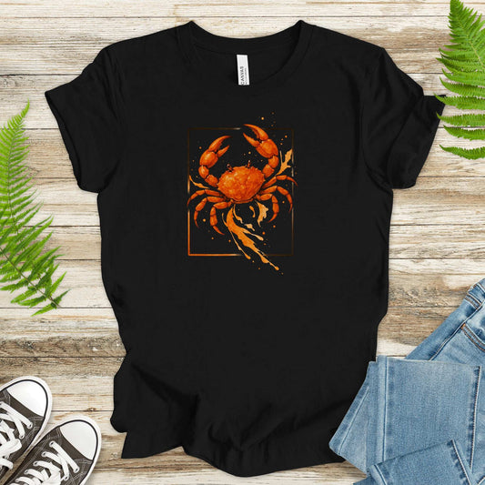 Watercolor Crab T-Shirt – Vibrant Ocean Animal Beach Tee