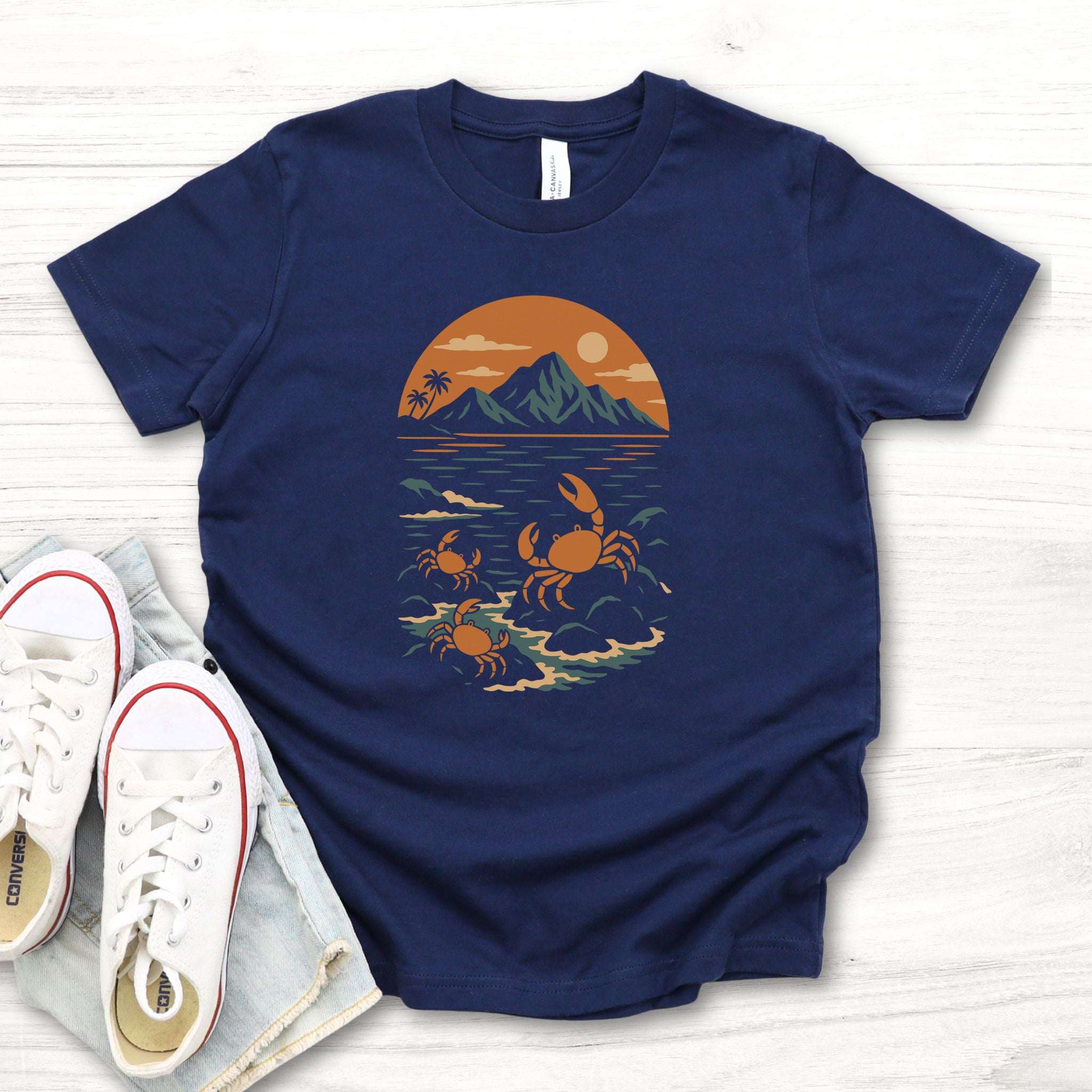 Hawaiian Crabs – Tropical Sunset Island Vibes Youth Tee