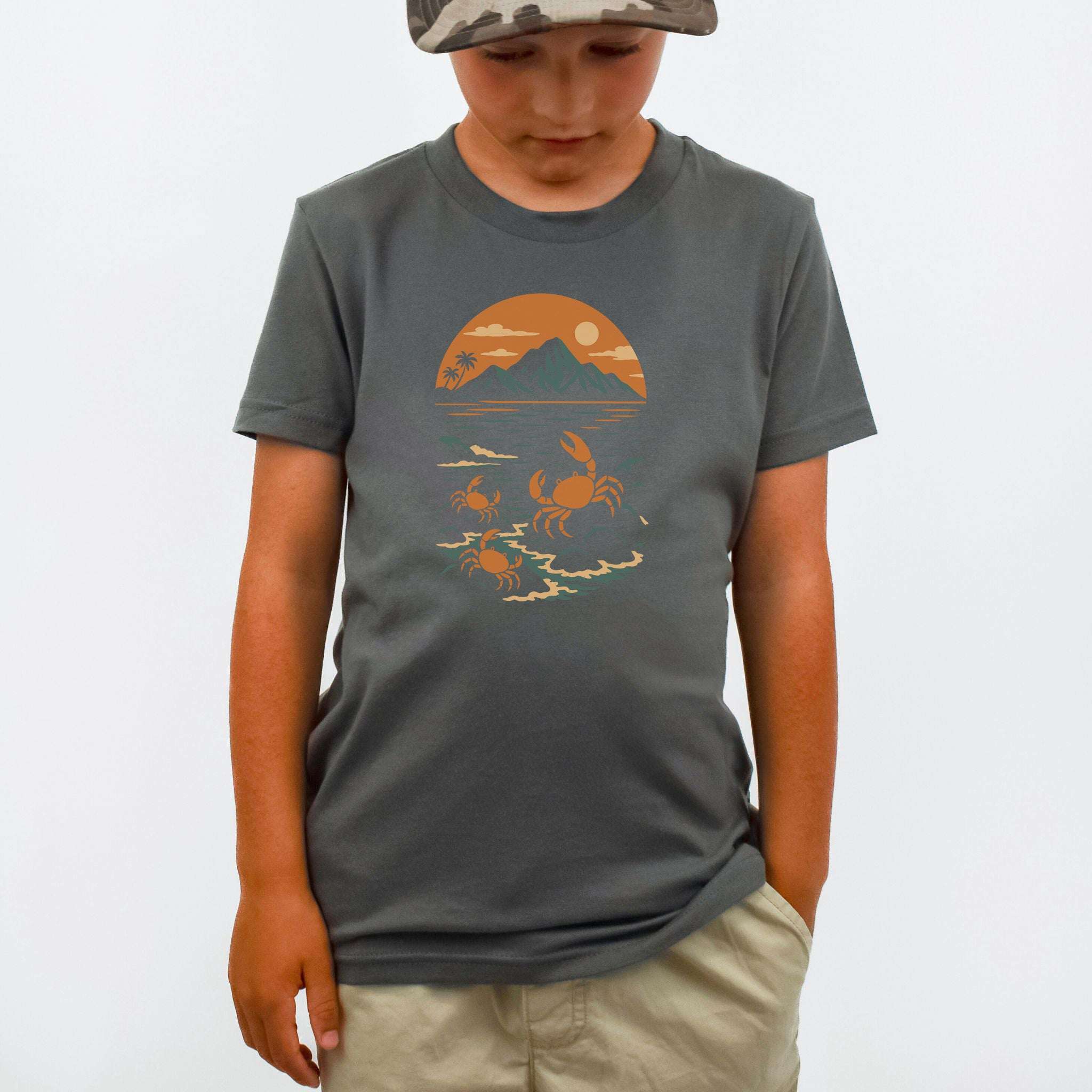 Hawaiian Crabs – Tropical Sunset Island Vibes Youth Tee