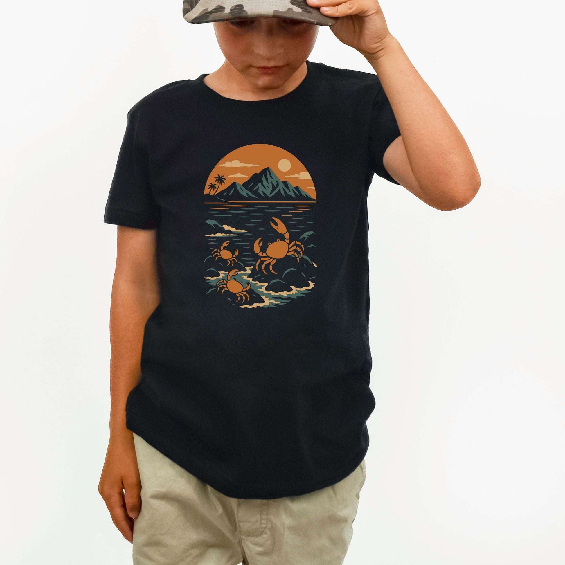 Hawaiian Crabs – Tropical Sunset Island Vibes Youth Tee