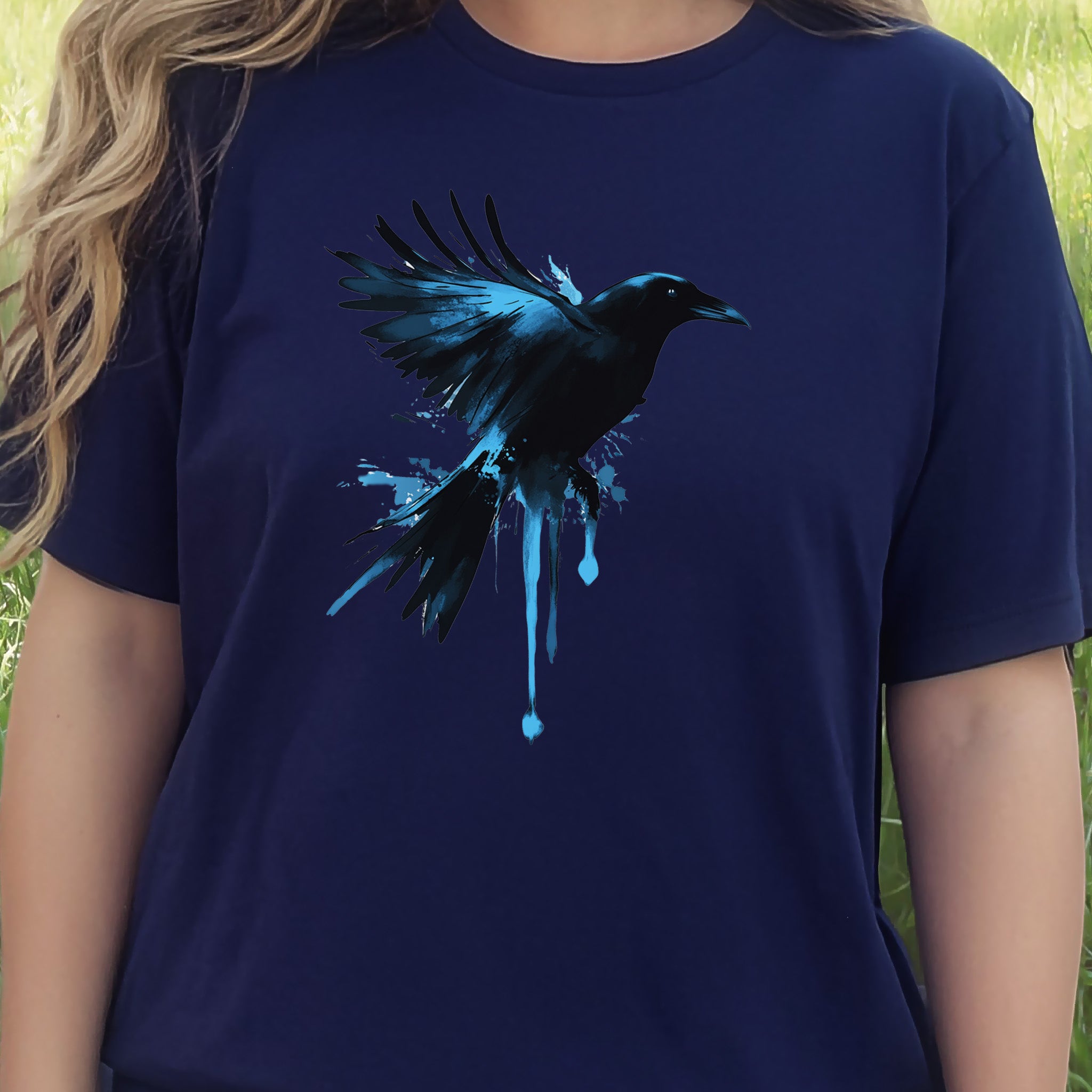 Watercolor Crow T-Shirt – Artistic Raven Spirit Bird Tee