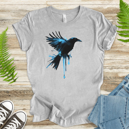 Watercolor Crow T-Shirt – Artistic Raven Spirit Bird Tee
