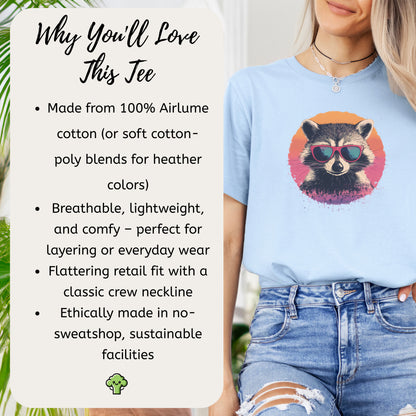 Retro Raccoon & Vintage Sun T-Shirt