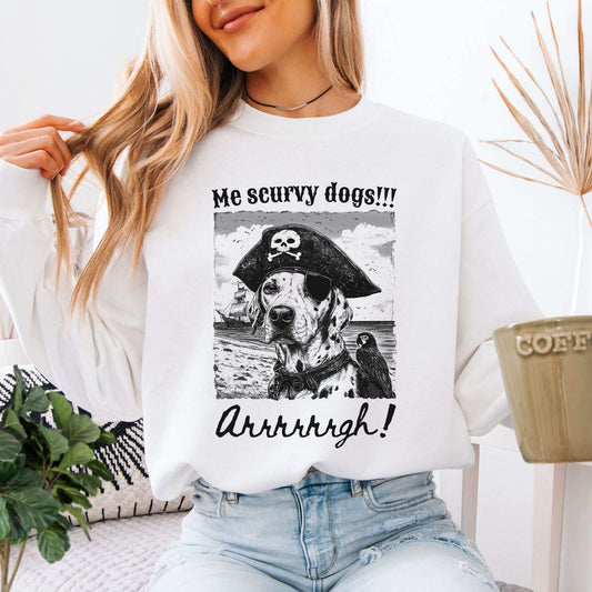 Dalmatian Pirate Sweatshirt – Retro Dog Lover Gift with Funny Vibes