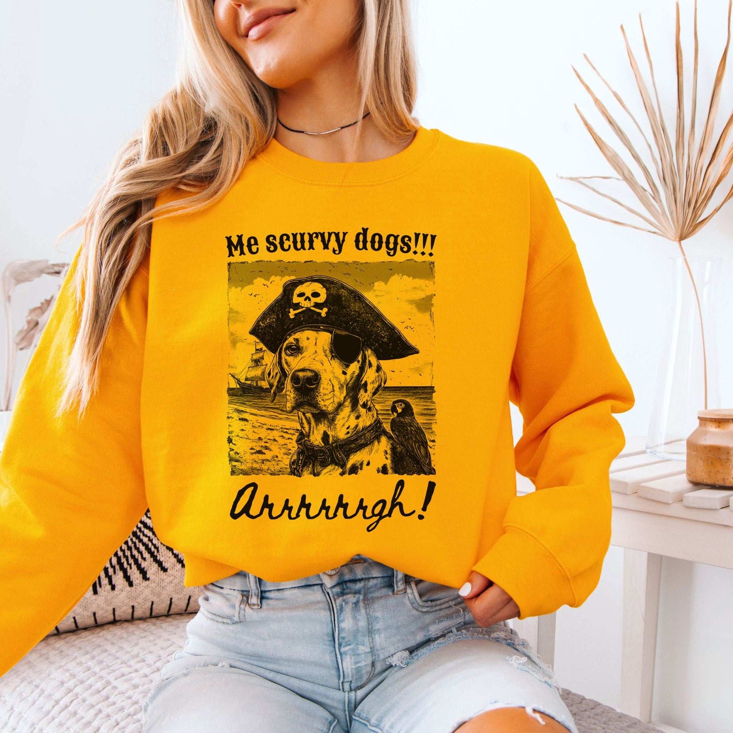 Dalmatian Pirate Sweatshirt – Retro Dog Lover Gift with Funny Vibes
