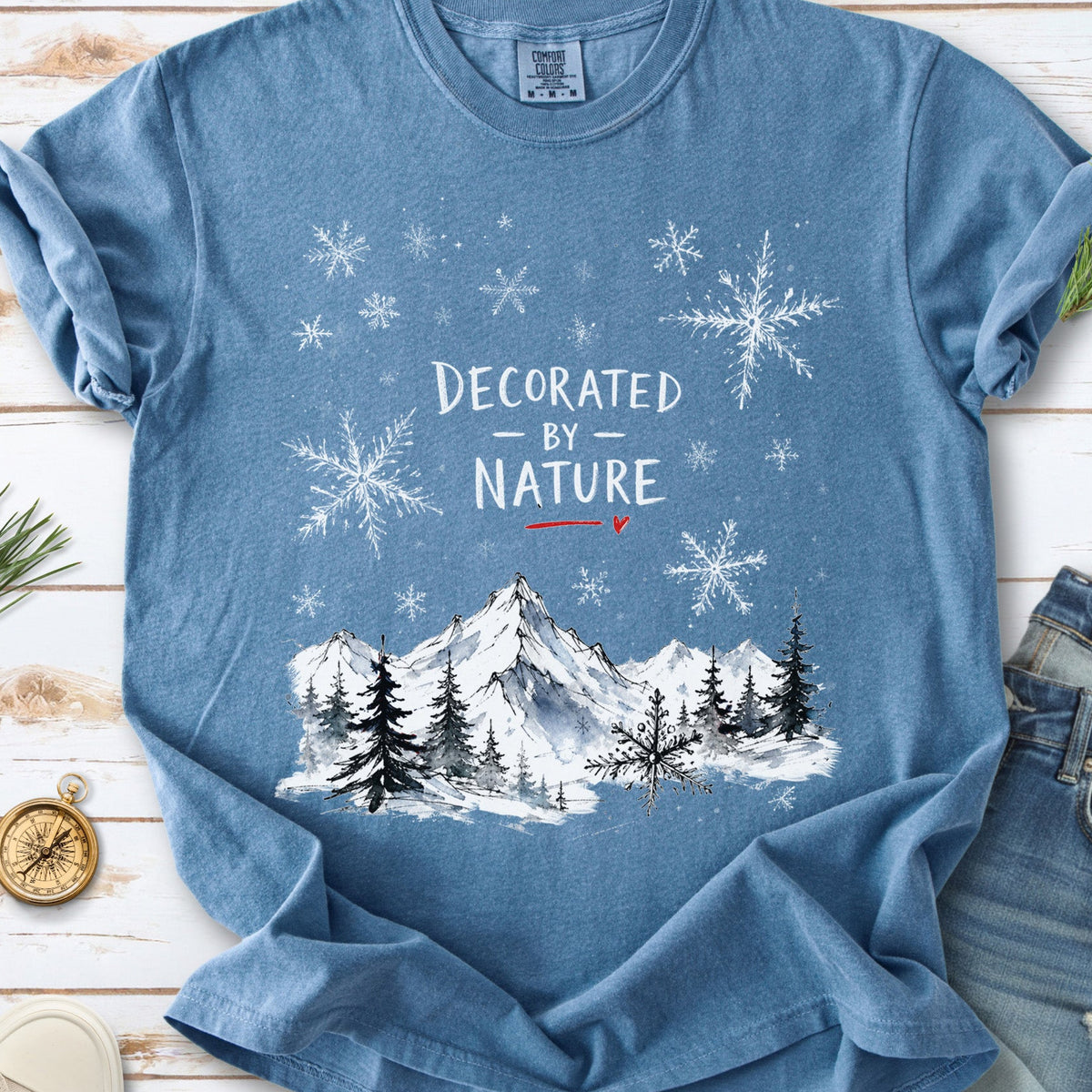 Decorated by Nature Comfort Colors Shirt – Winter Mountains Tee