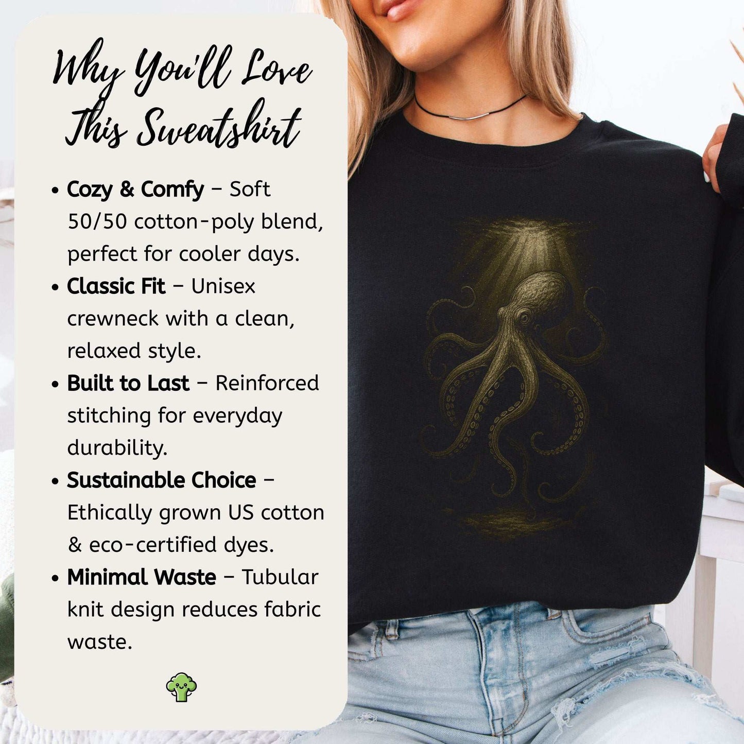 Octopus Spirit Animal Sweatshirt – Deep Sea Mystic Vibes