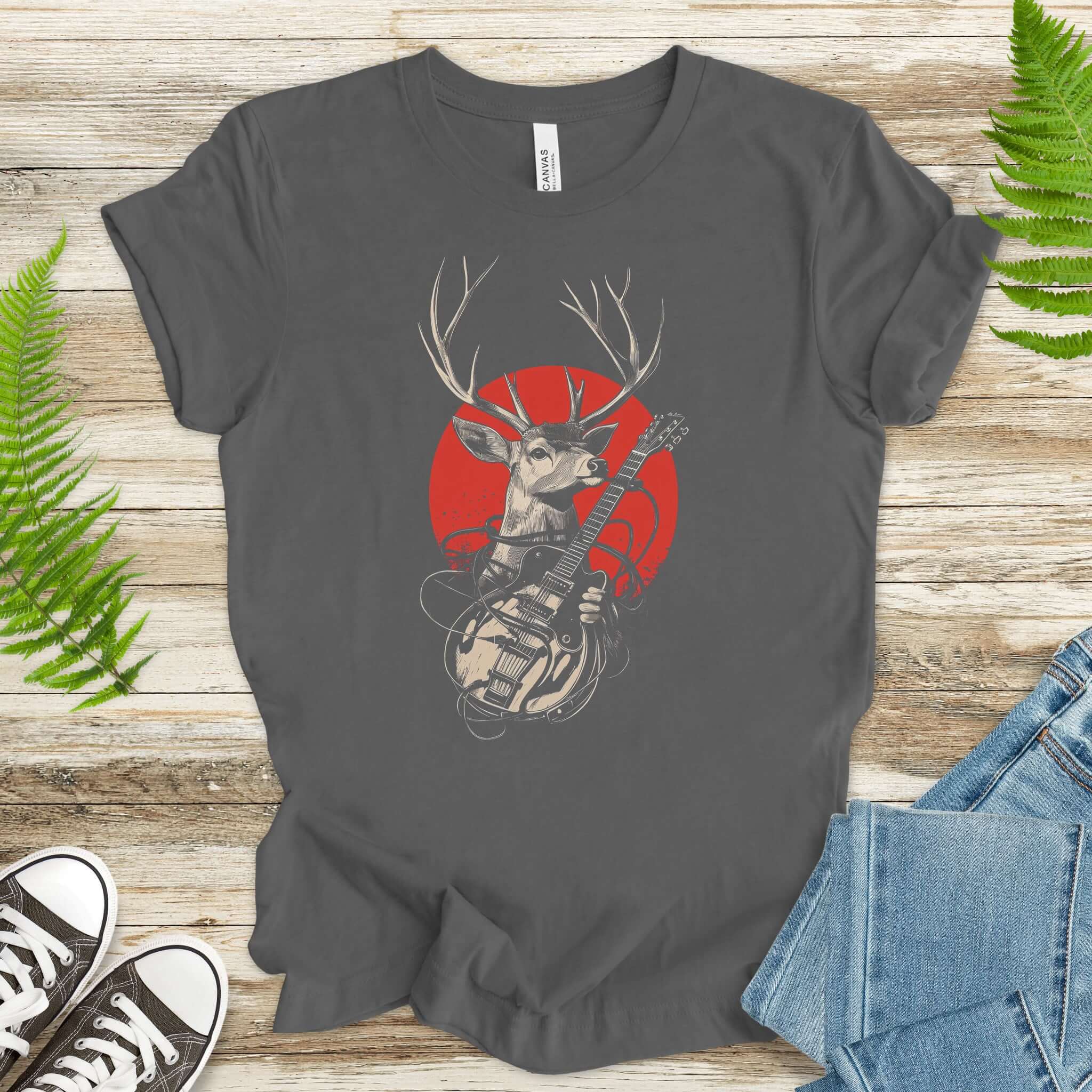Rock & Roam – Japanese Style Deer Guitarist T-Shirt