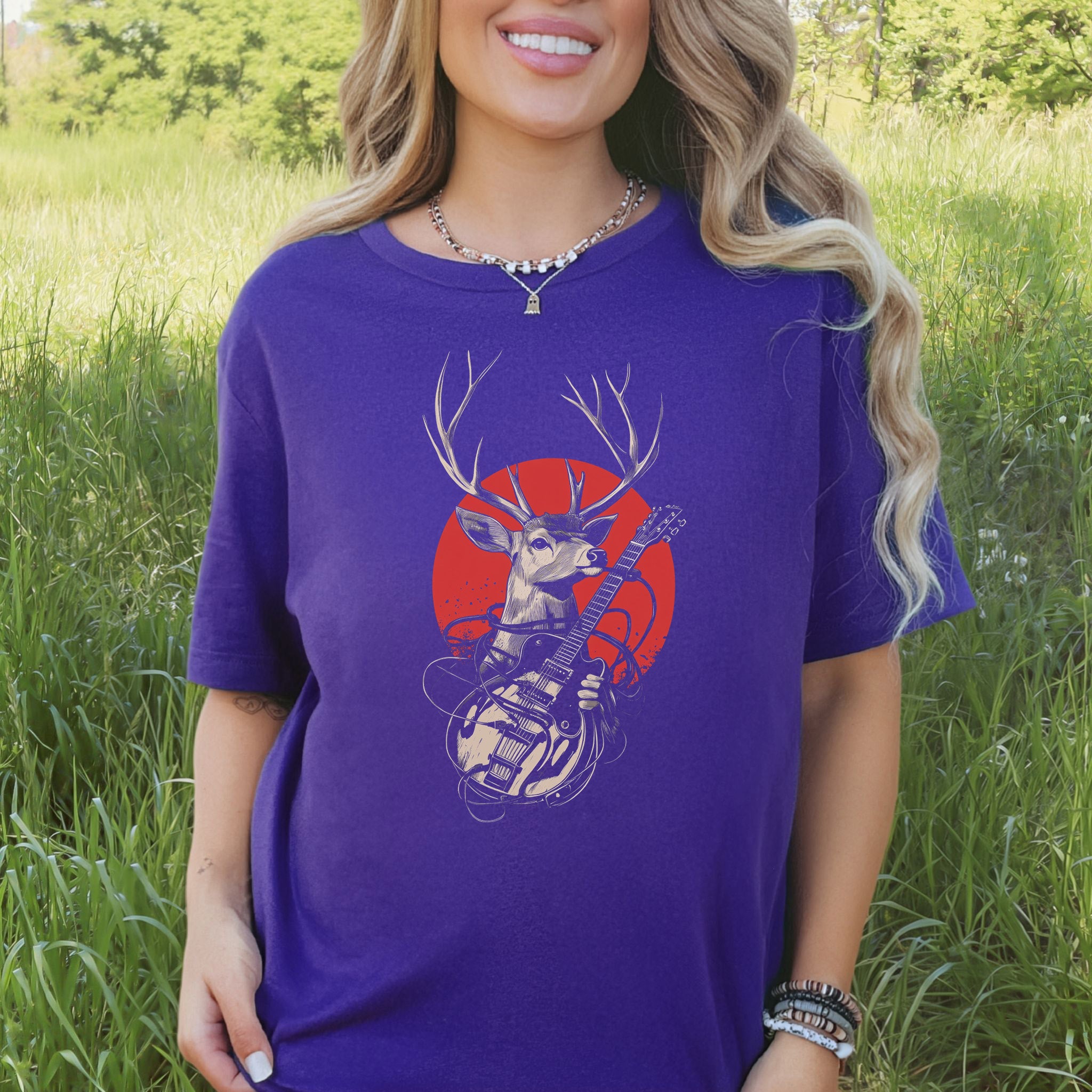 Rock & Roam – Japanese Style Deer Guitarist T-Shirt