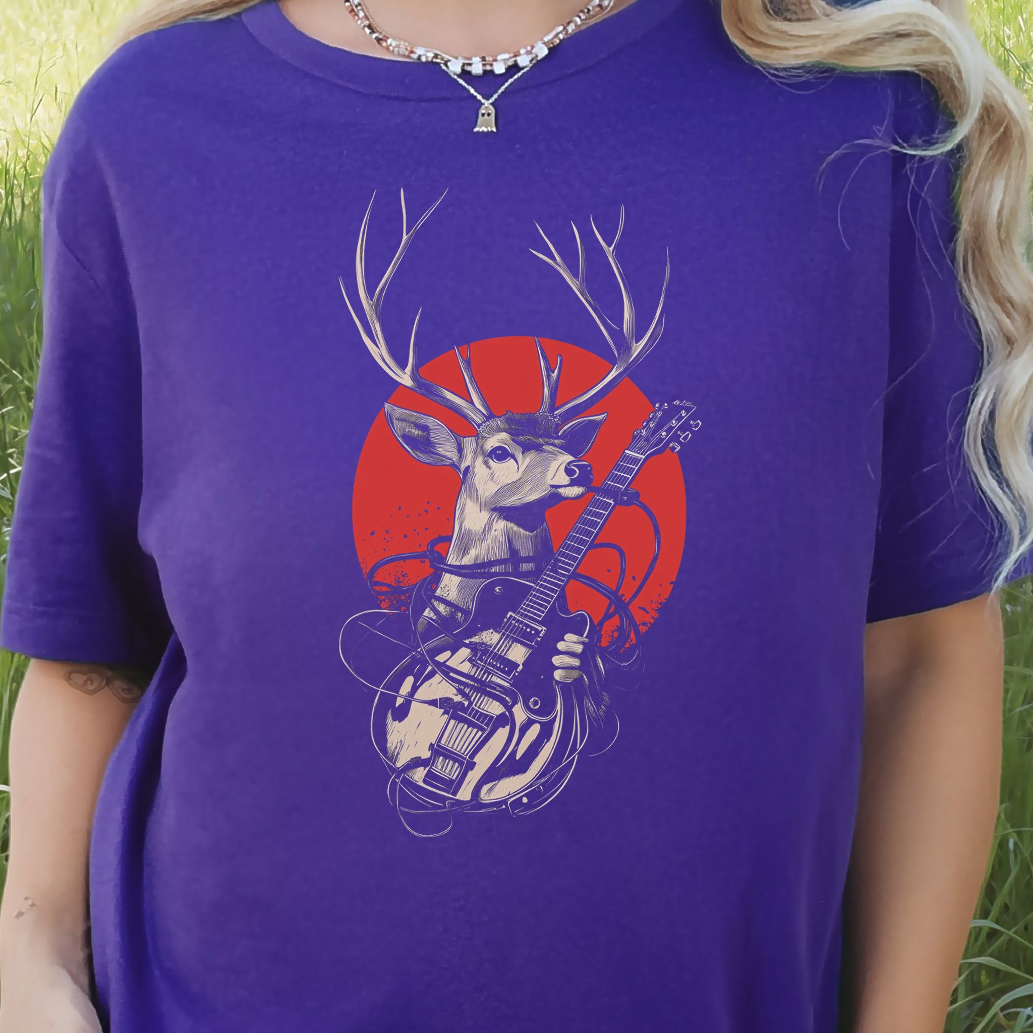 Rock & Roam – Japanese Style Deer Guitarist T-Shirt
