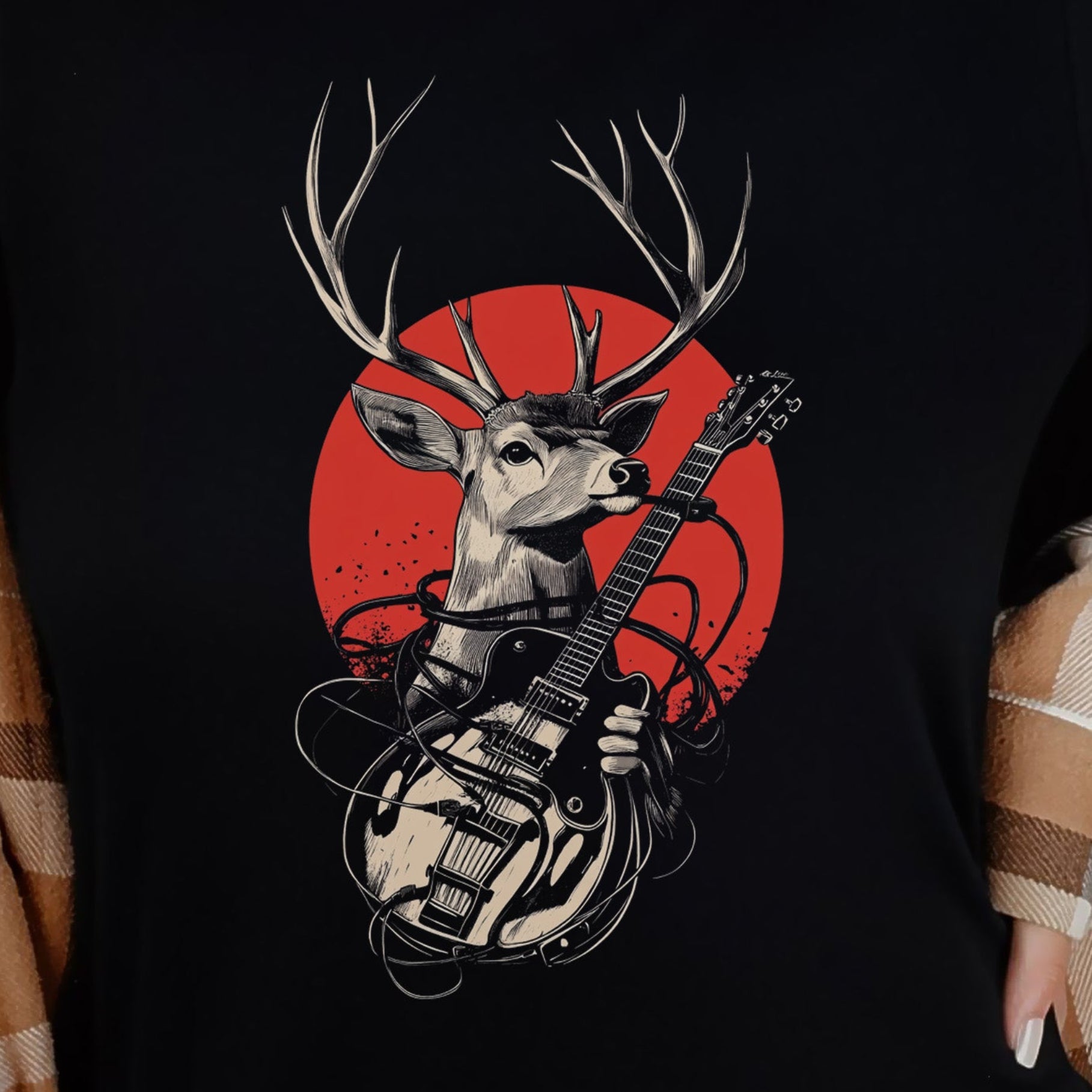 Rock & Roam – Japanese Style Deer Guitarist T-Shirt