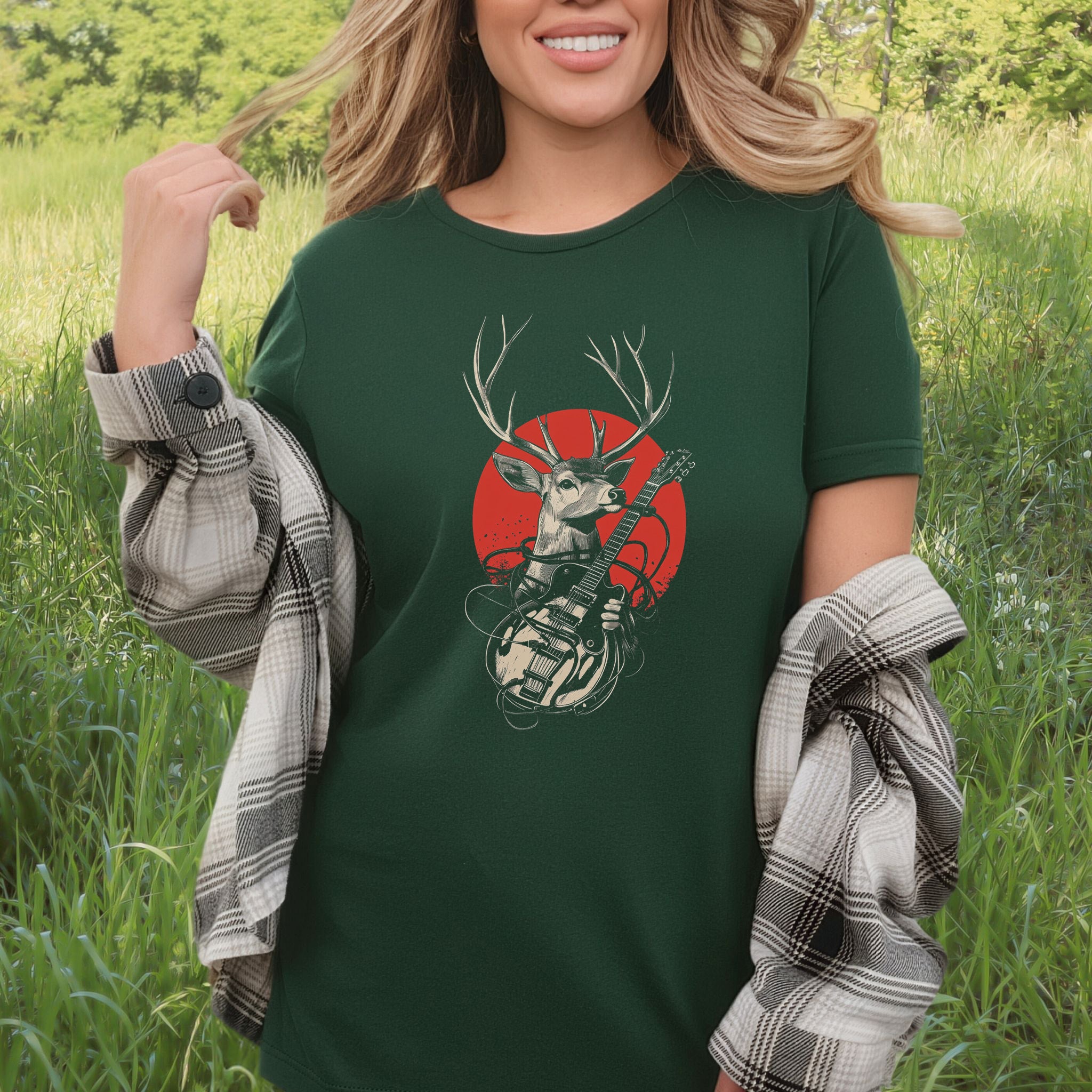 Rock & Roam – Japanese Style Deer Guitarist T-Shirt