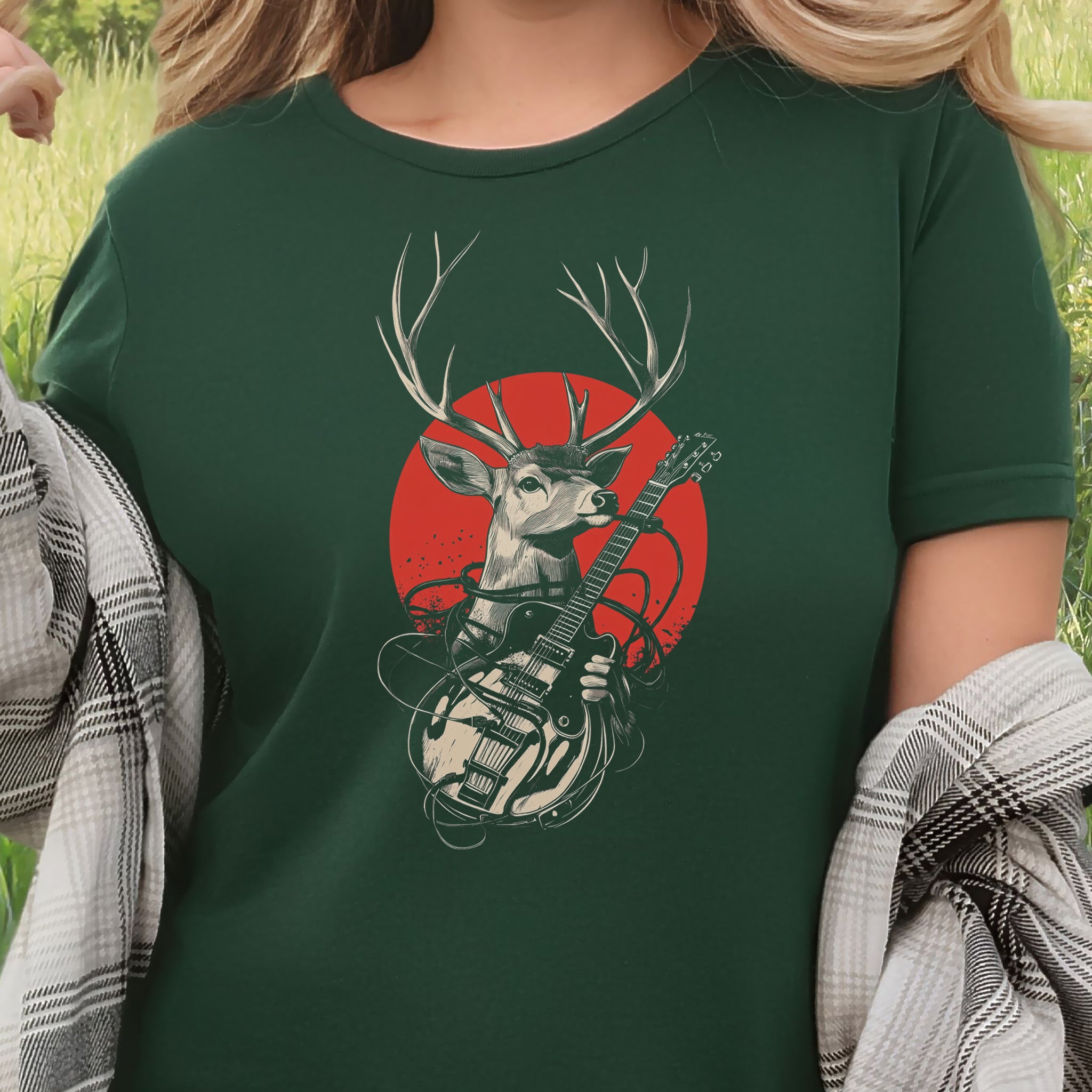 Rock & Roam – Japanese Style Deer Guitarist T-Shirt