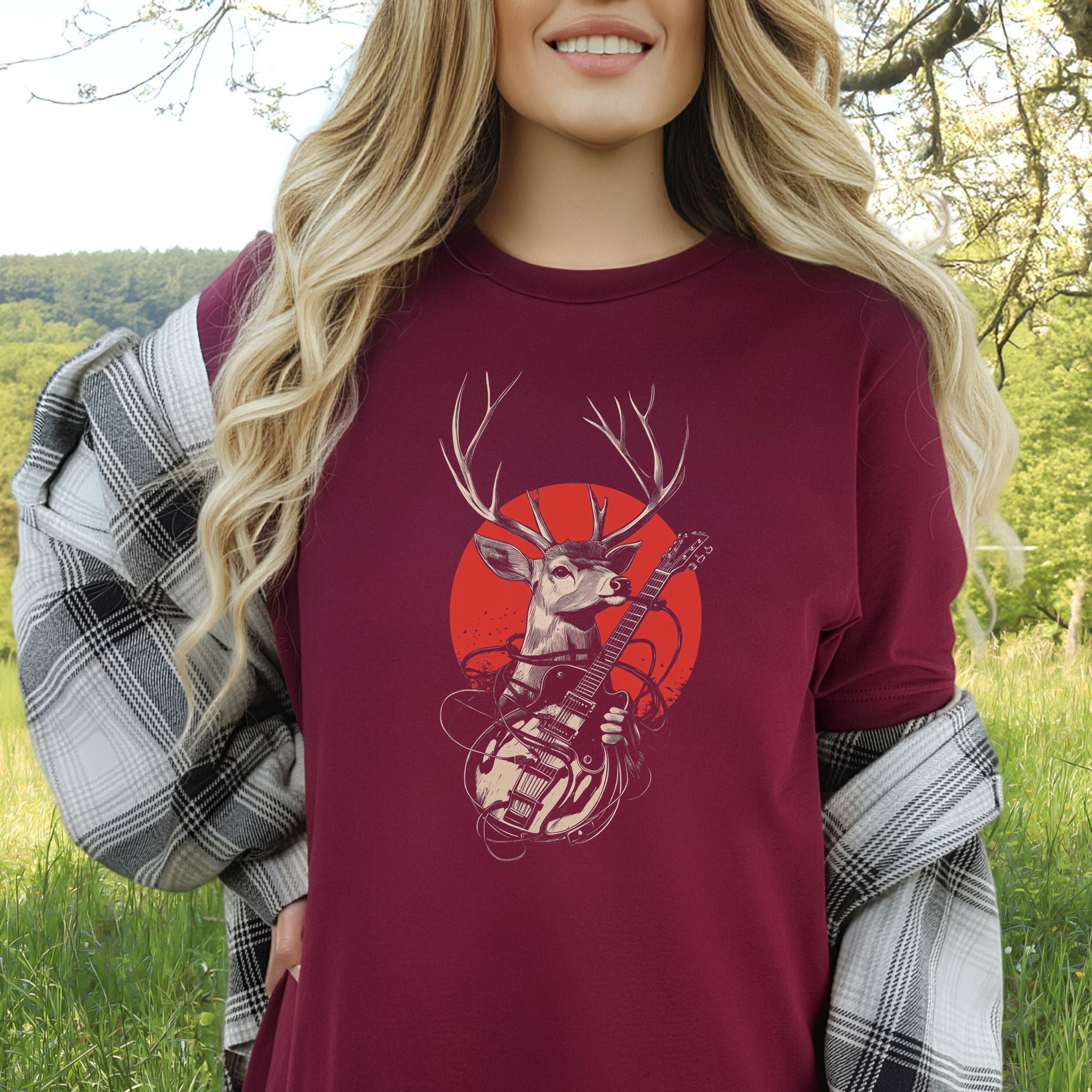 Rock & Roam – Japanese Style Deer Guitarist T-Shirt