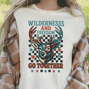 Deer Wilderness and Freedom 4th of July T-Shirt