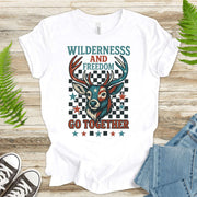 Deer Wilderness and Freedom 4th of July T-Shirt
