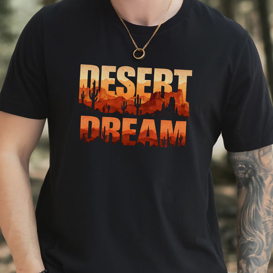 Desert Dream Vintage Cactus Sunset Adventure T-Shirt