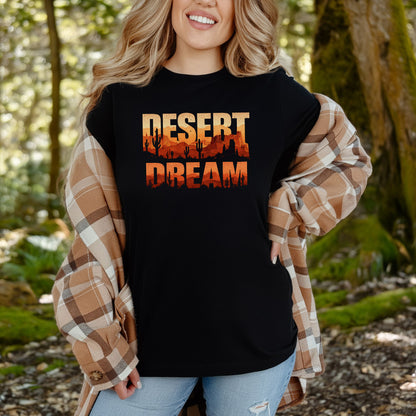Desert Dream Vintage Cactus Sunset Adventure T-Shirt