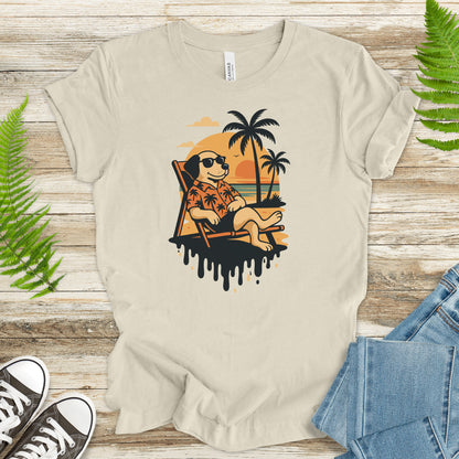 Vacation Dog Sunset T-Shirt – Funny Retro Beach Vibes Tee