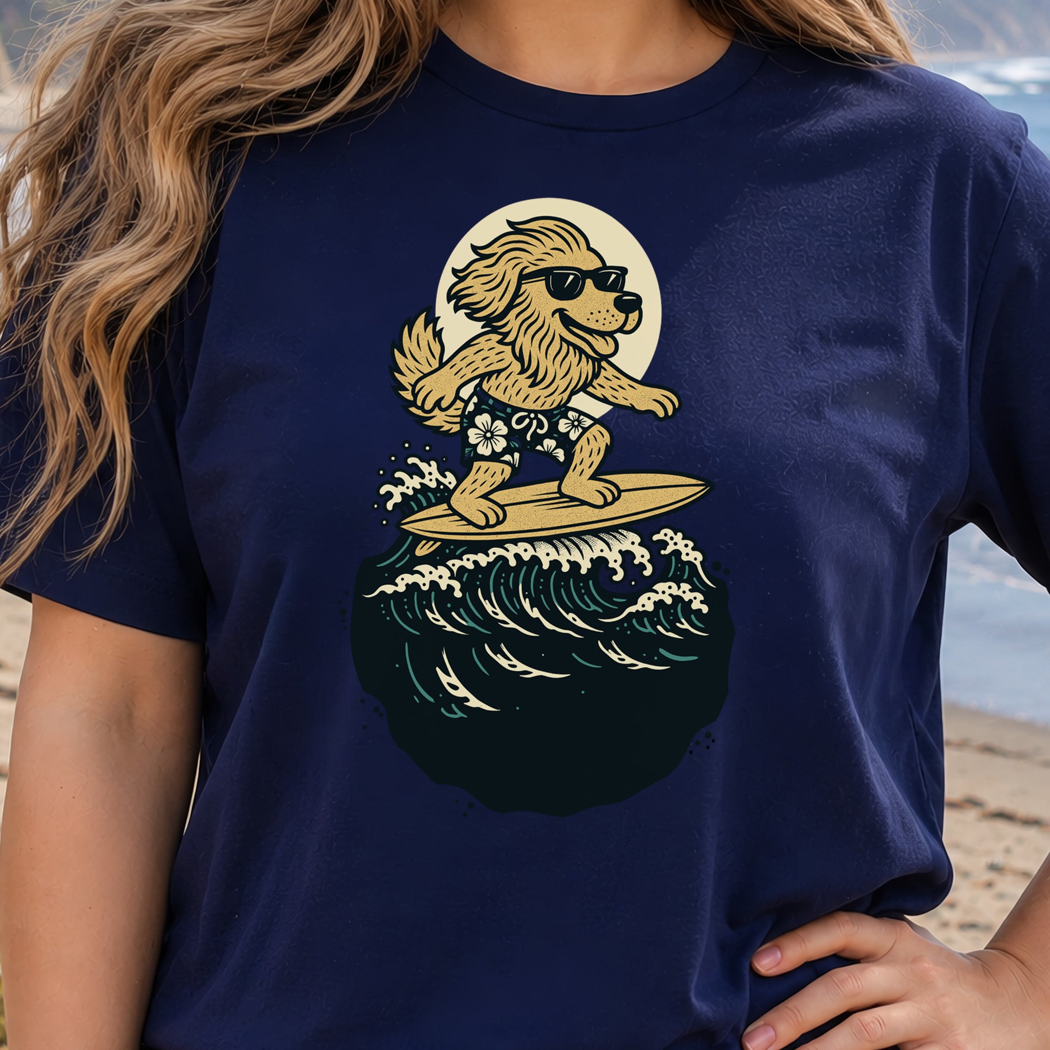 Surfing Dog in Shades T-Shirt